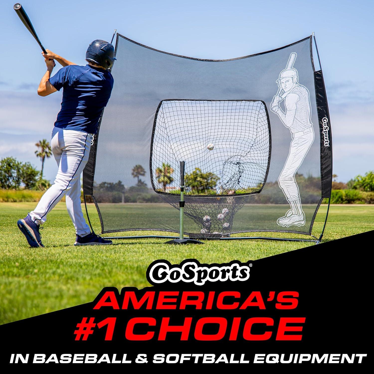 imageGoSports 7 x 7 ft Advanced Baseball ampamp Softball Net with Xtraman Batter Portable Hitting ampamp Pitching Practice Net