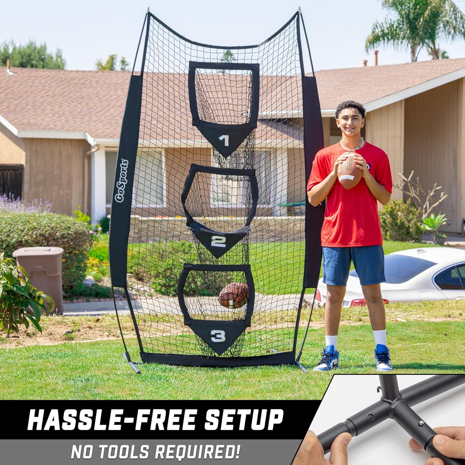 GoSports 8 X 4 Ft Football Throwing Target Net Choose Black Or Red 8 