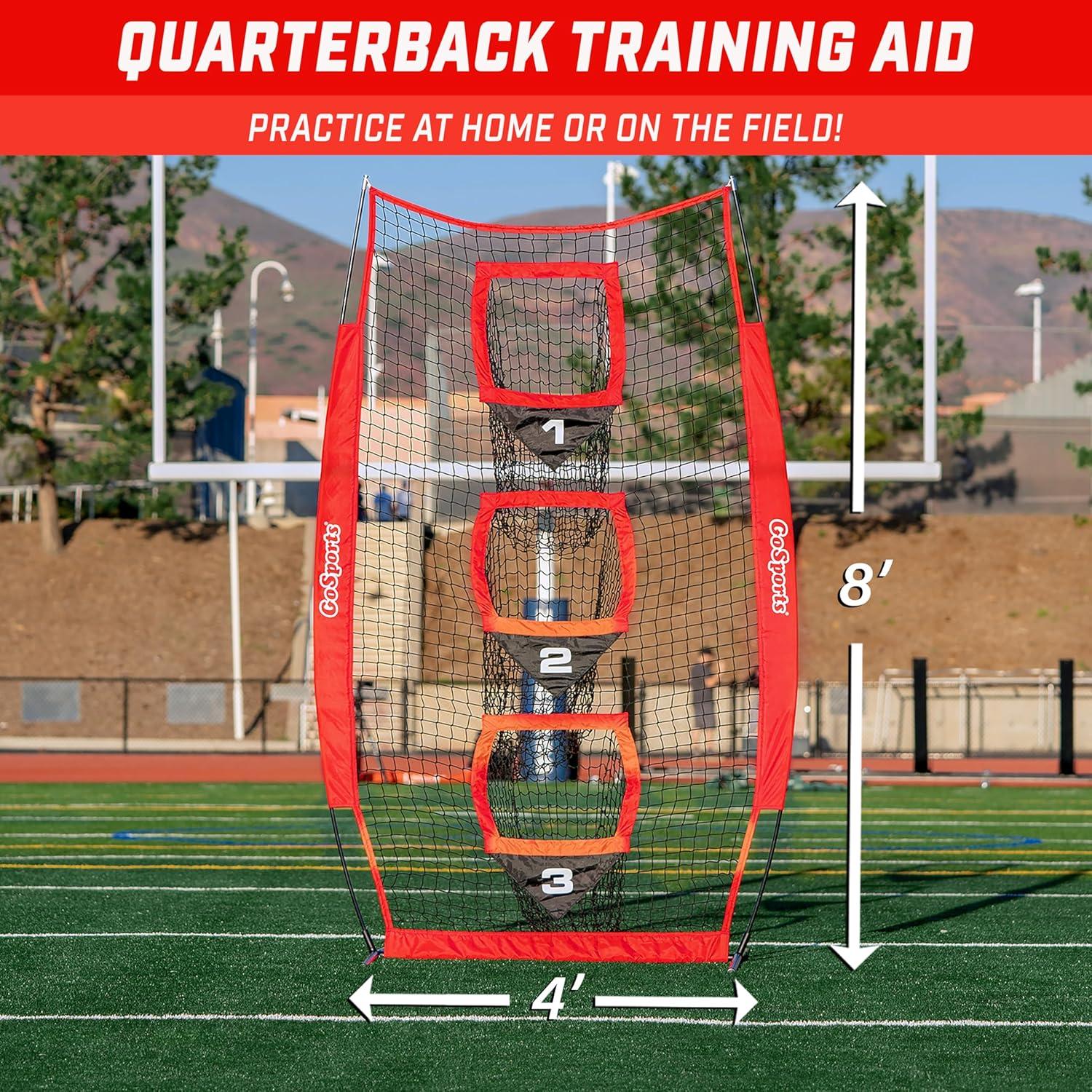 GoSports 8 X 4 Ft Football Throwing Target Net Choose Black Or Red 8 