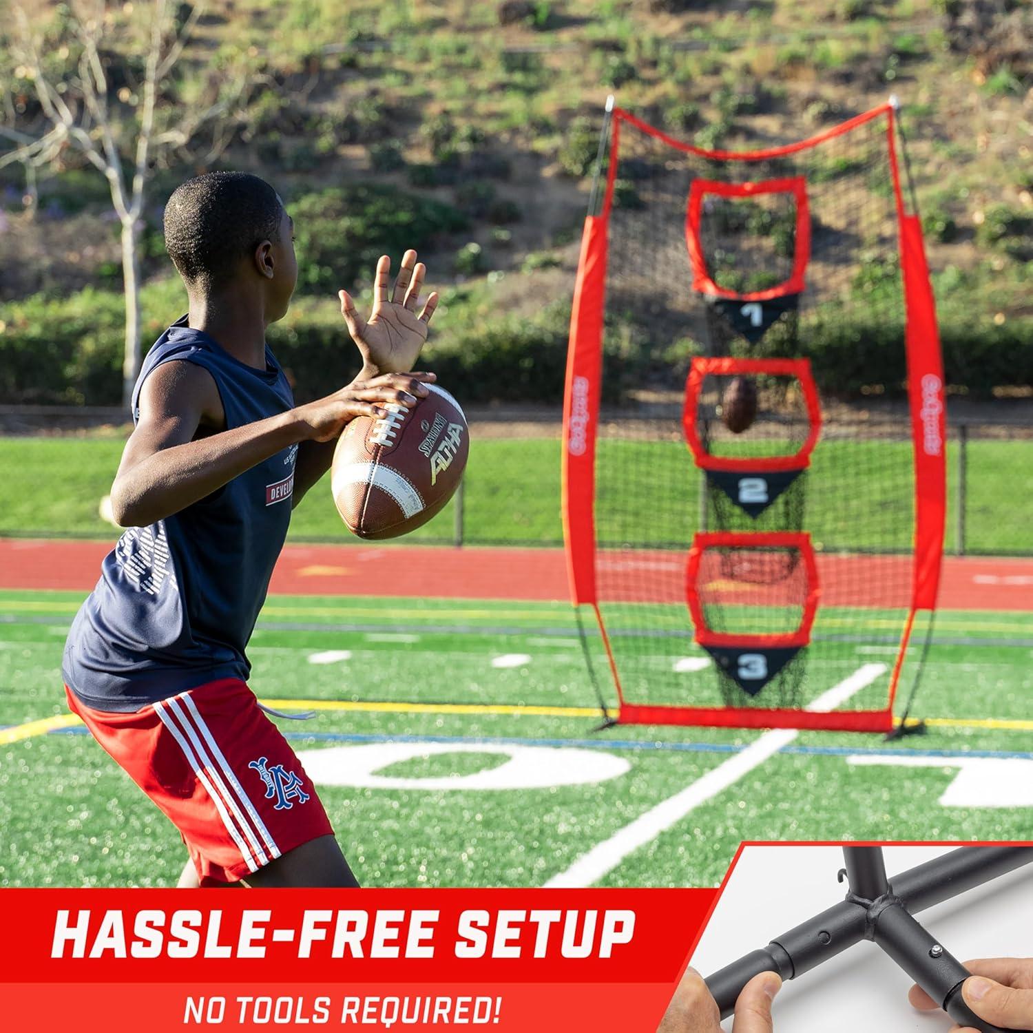 GoSports 8 X 4 Ft Football Throwing Target Net Choose Black Or Red 8 