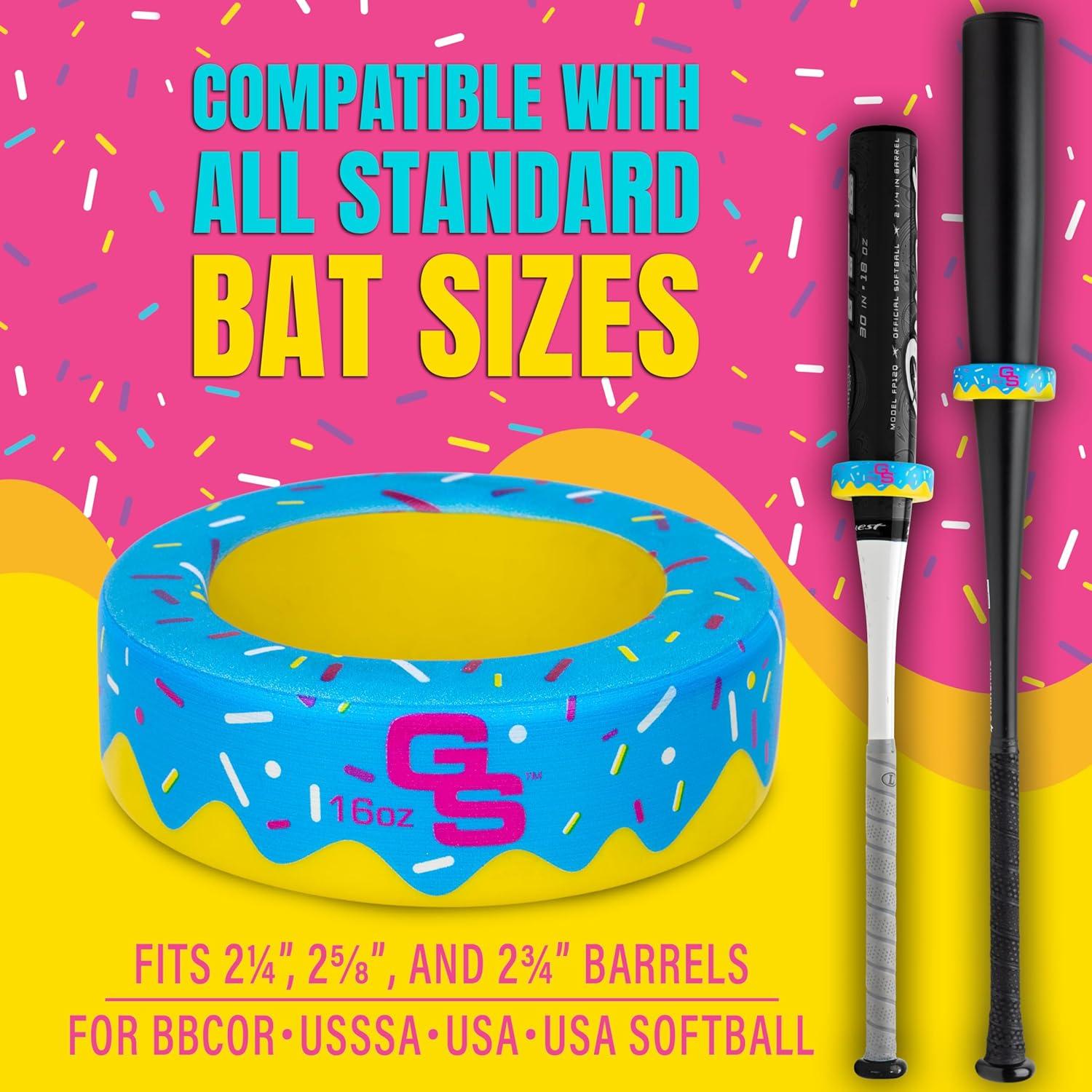 imageGoSports Baseball and Softball Bat Donut 16 oz Baseball Drip Bat Weight for Youth and Adult Blue or PinkBlue