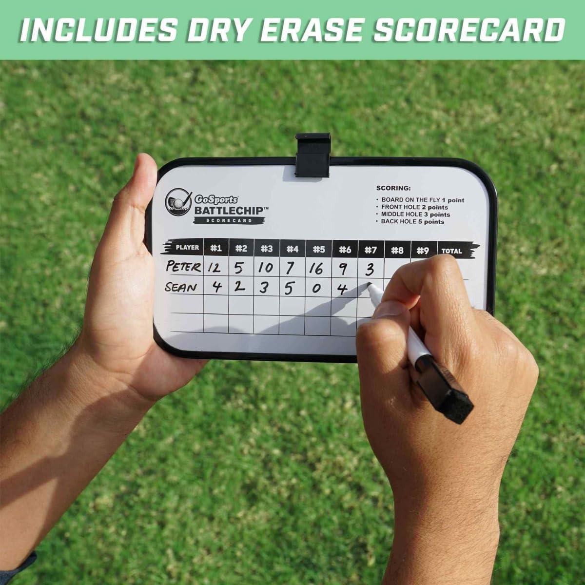 imageGoSports BattleChip PRO Golf Cornhole Game Includes 4 ft x 2 ft Chipping Target 16 Foam Balls Hitting Mat and Scorecard