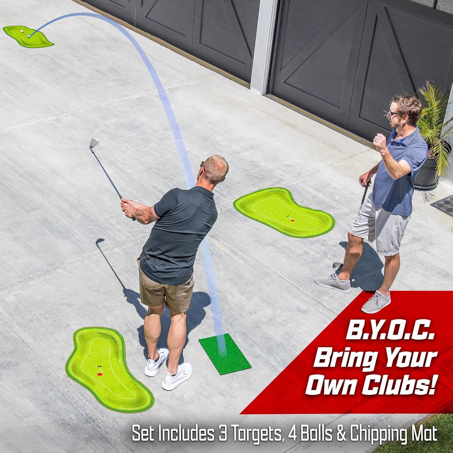 imageGoSports Chip N Stick Links Indoor ampamp Outdoor Golf Game with Sticky Balls and Chipping Mat