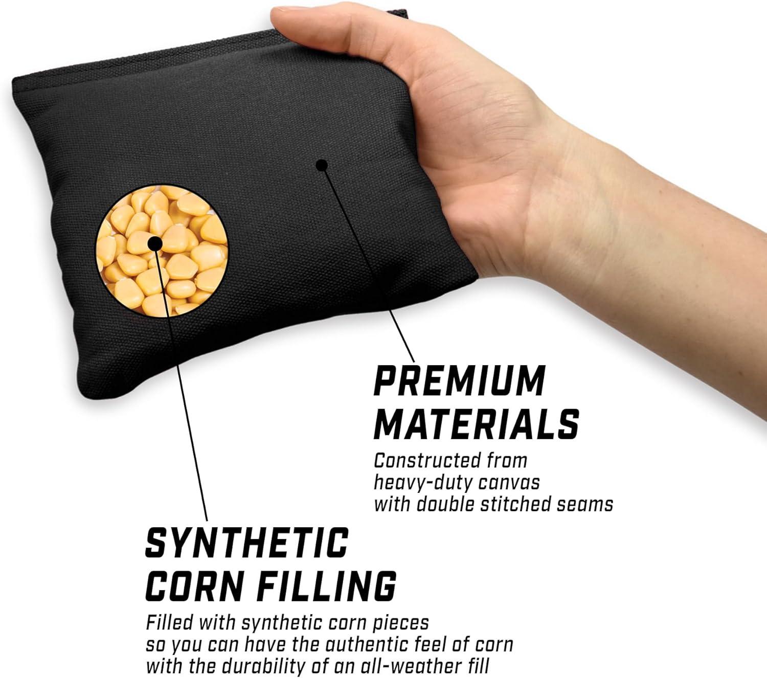 imageGoSports Cornhole Bean Bags Set of 416 Colors Available Regulation All Weather Mix and MatchBlack