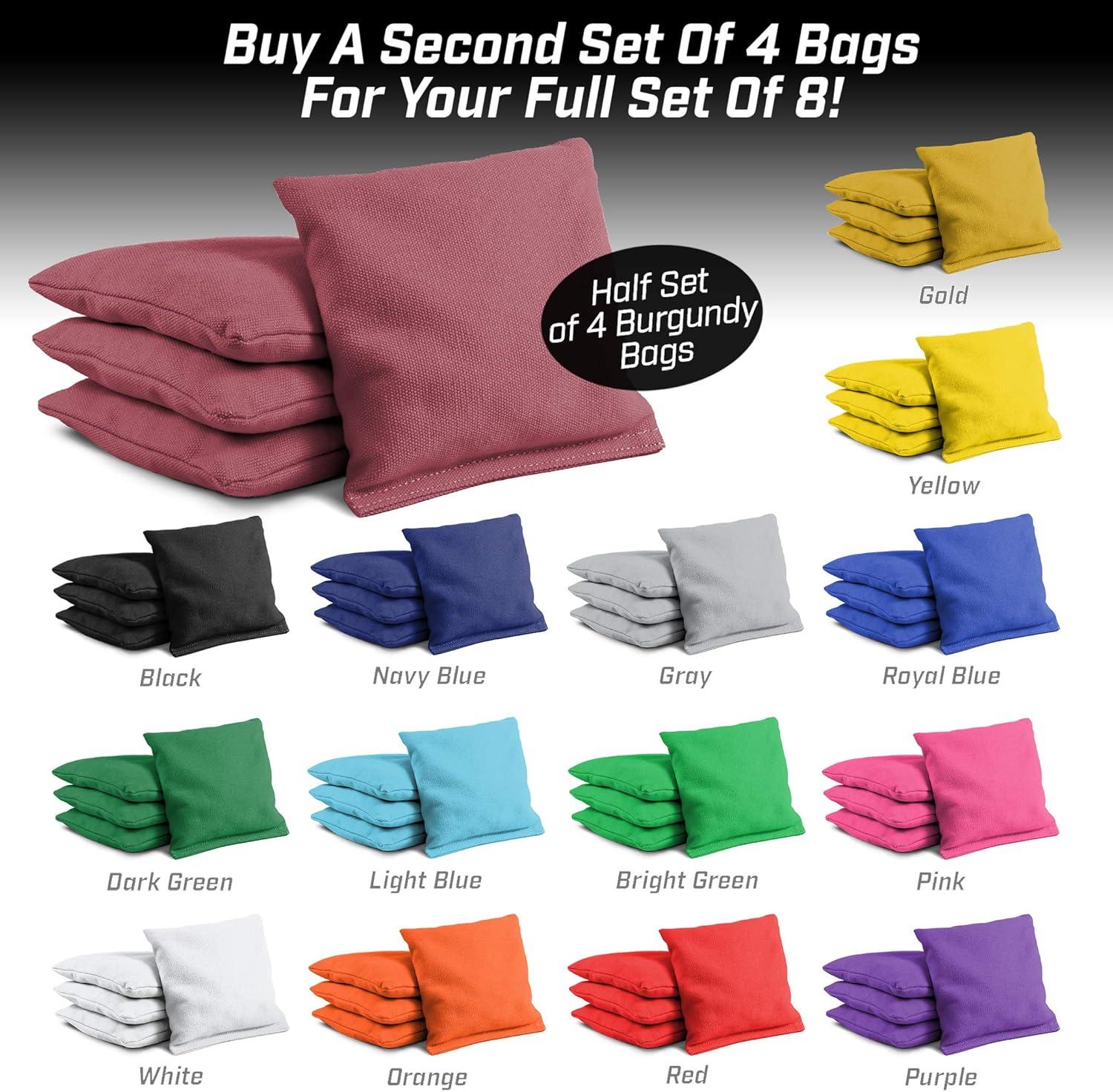 imageGoSports Cornhole Bean Bags Set of 416 Colors Available Regulation All Weather Mix and MatchCrimson Burgundy