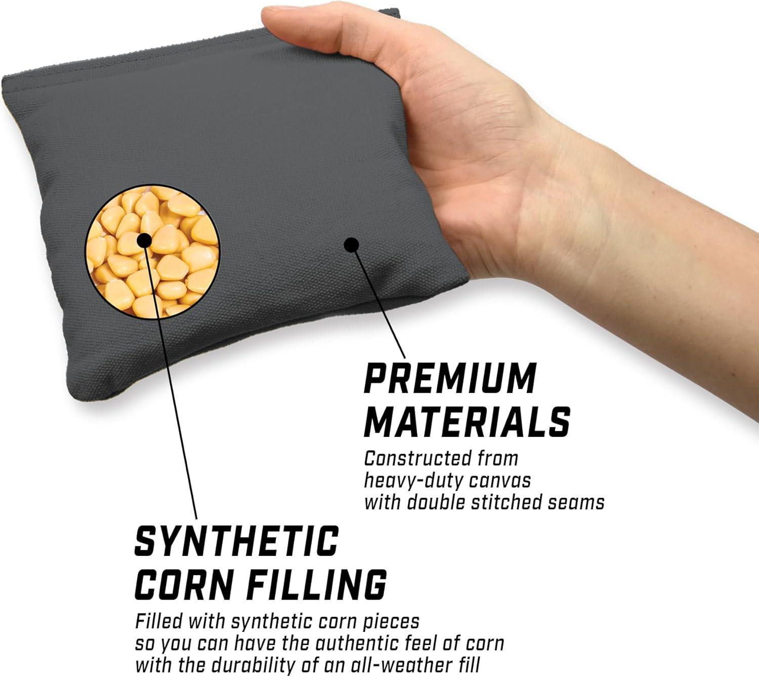 imageGoSports Cornhole Bean Bags Set of 416 Colors Available Regulation All Weather Mix and MatchDark Gray