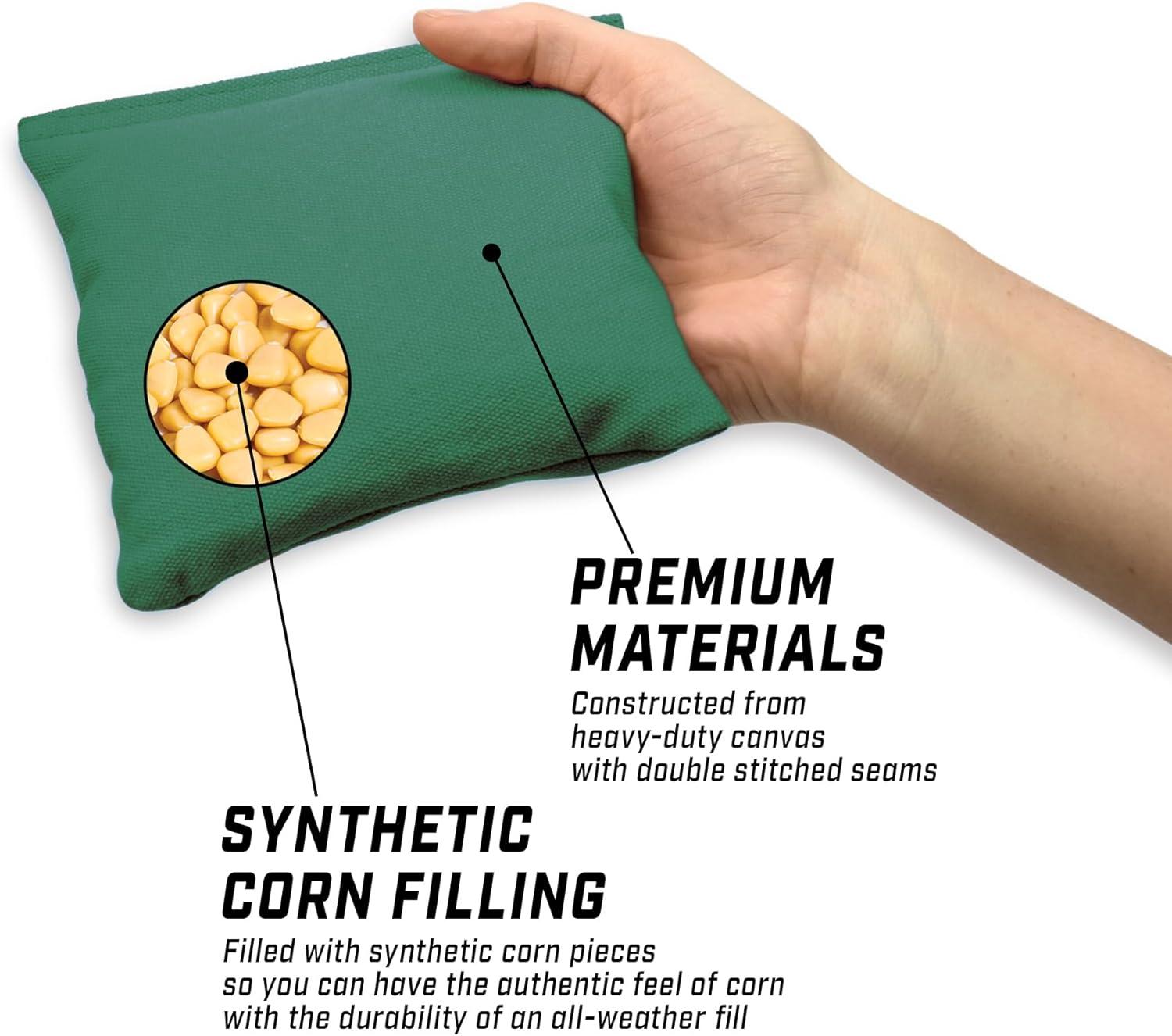 imageGoSports Cornhole Bean Bags Set of 416 Colors Available Regulation All Weather Mix and MatchDark Green