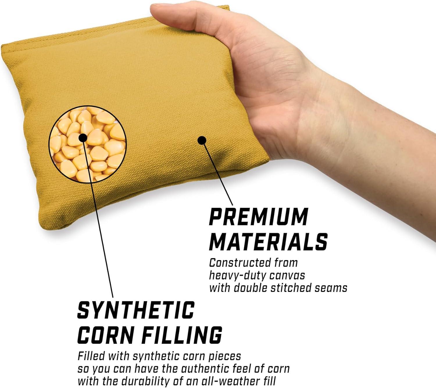 imageGoSports Cornhole Bean Bags Set of 416 Colors Available Regulation All Weather Mix and MatchGold