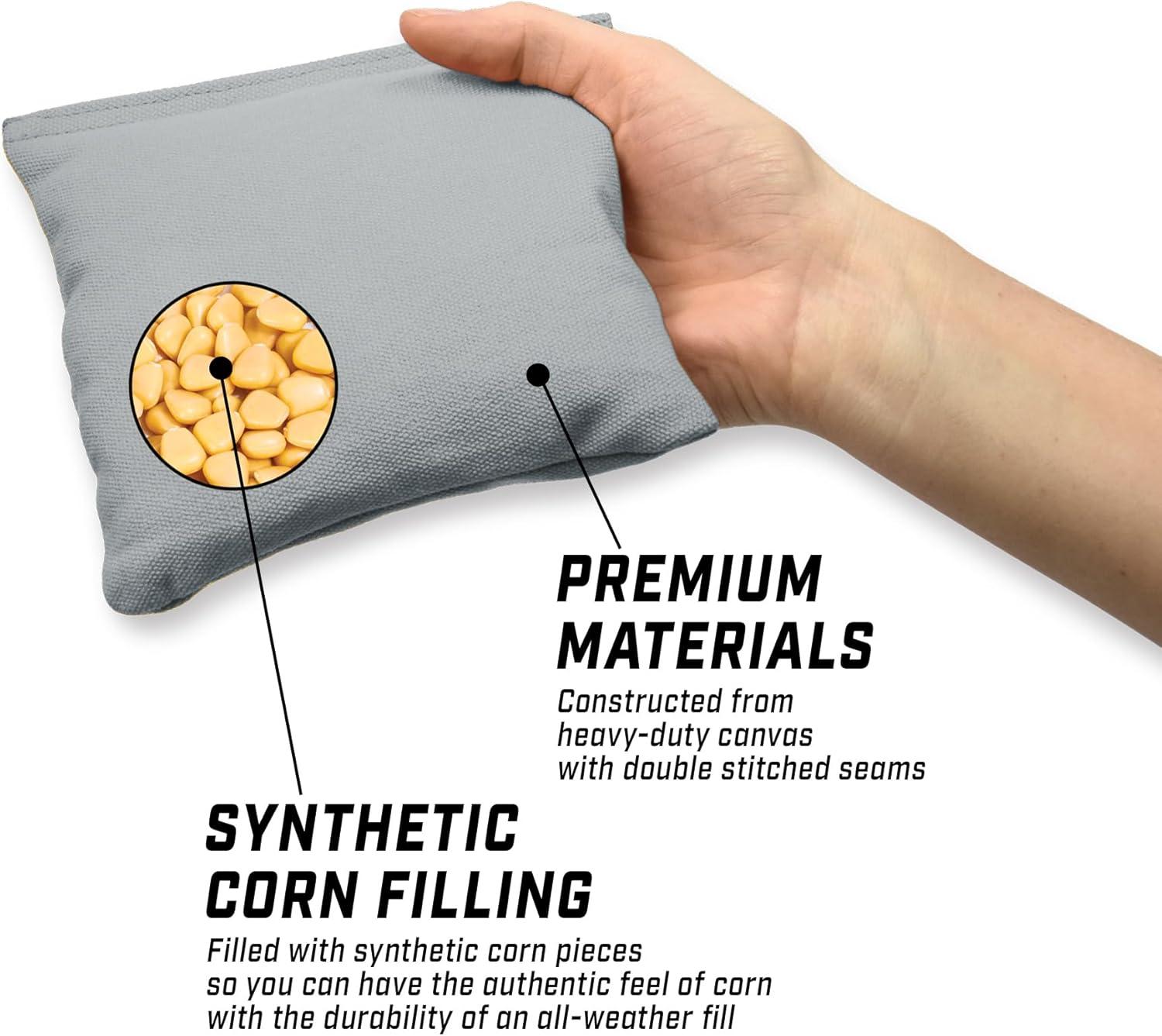 imageGoSports Cornhole Bean Bags Set of 416 Colors Available Regulation All Weather Mix and MatchGray