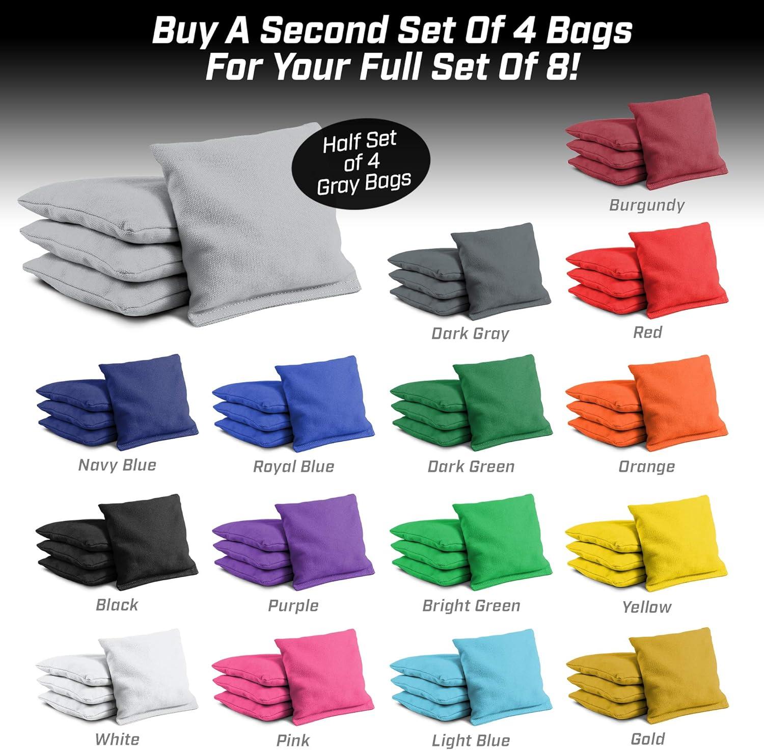 imageGoSports Cornhole Bean Bags Set of 416 Colors Available Regulation All Weather Mix and MatchGray