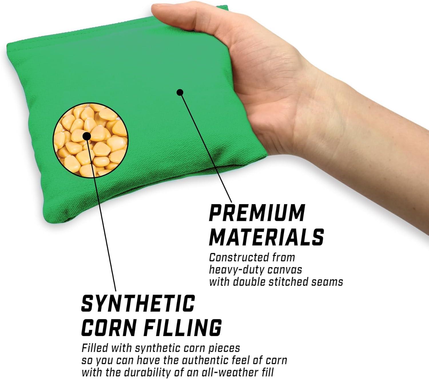 imageGoSports Cornhole Bean Bags Set of 416 Colors Available Regulation All Weather Mix and MatchLight Green