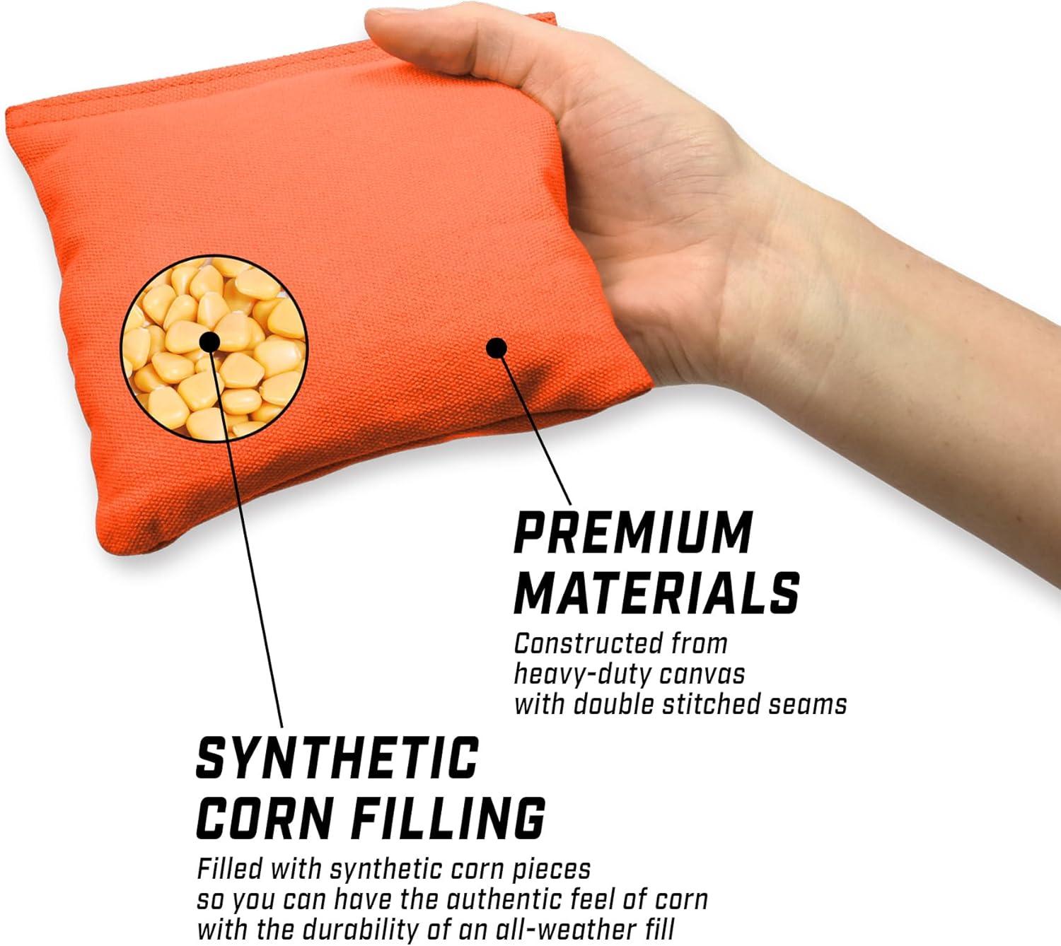 imageGoSports Cornhole Bean Bags Set of 416 Colors Available Regulation All Weather Mix and MatchOrange
