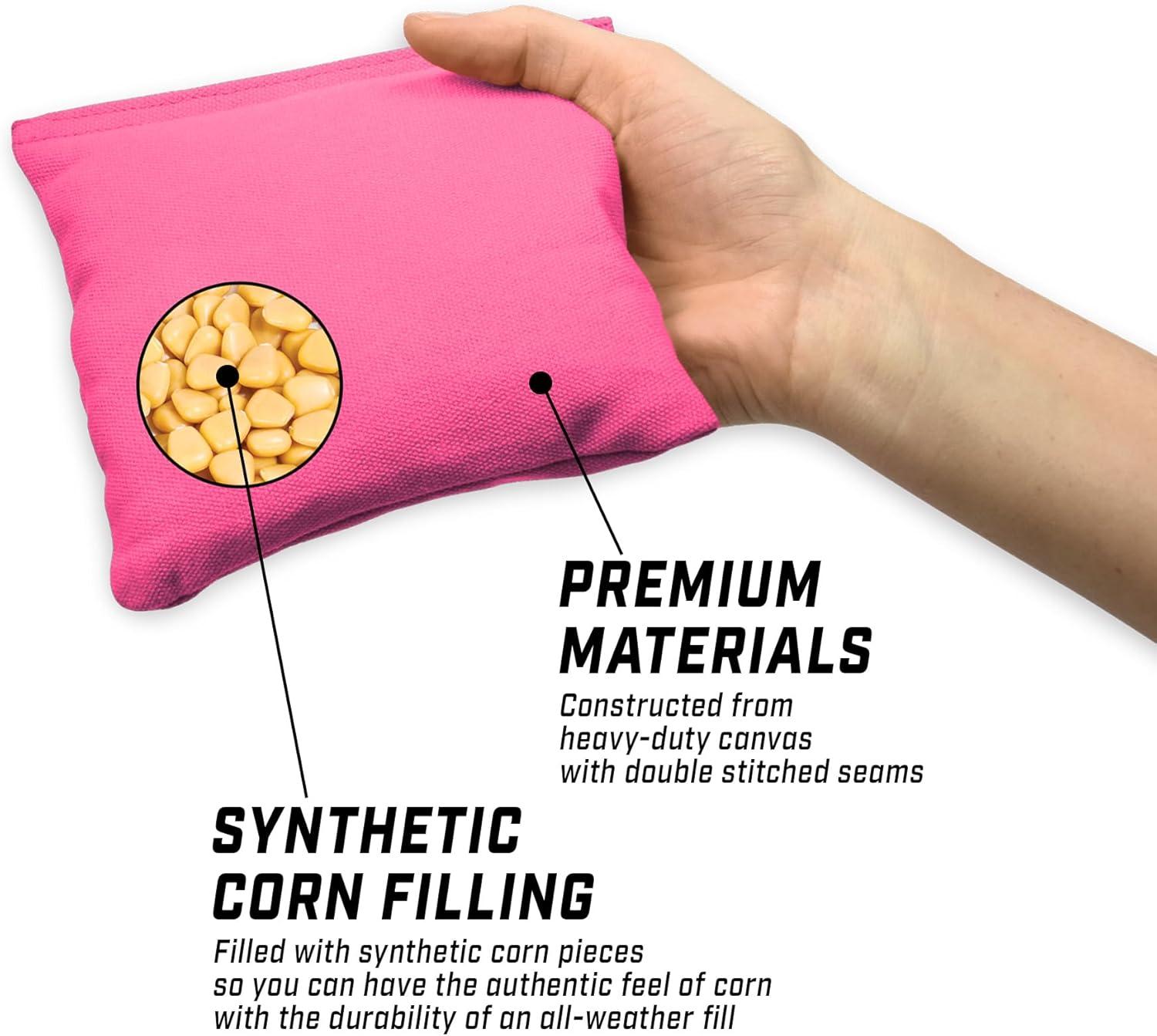 imageGoSports Cornhole Bean Bags Set of 416 Colors Available Regulation All Weather Mix and MatchPink