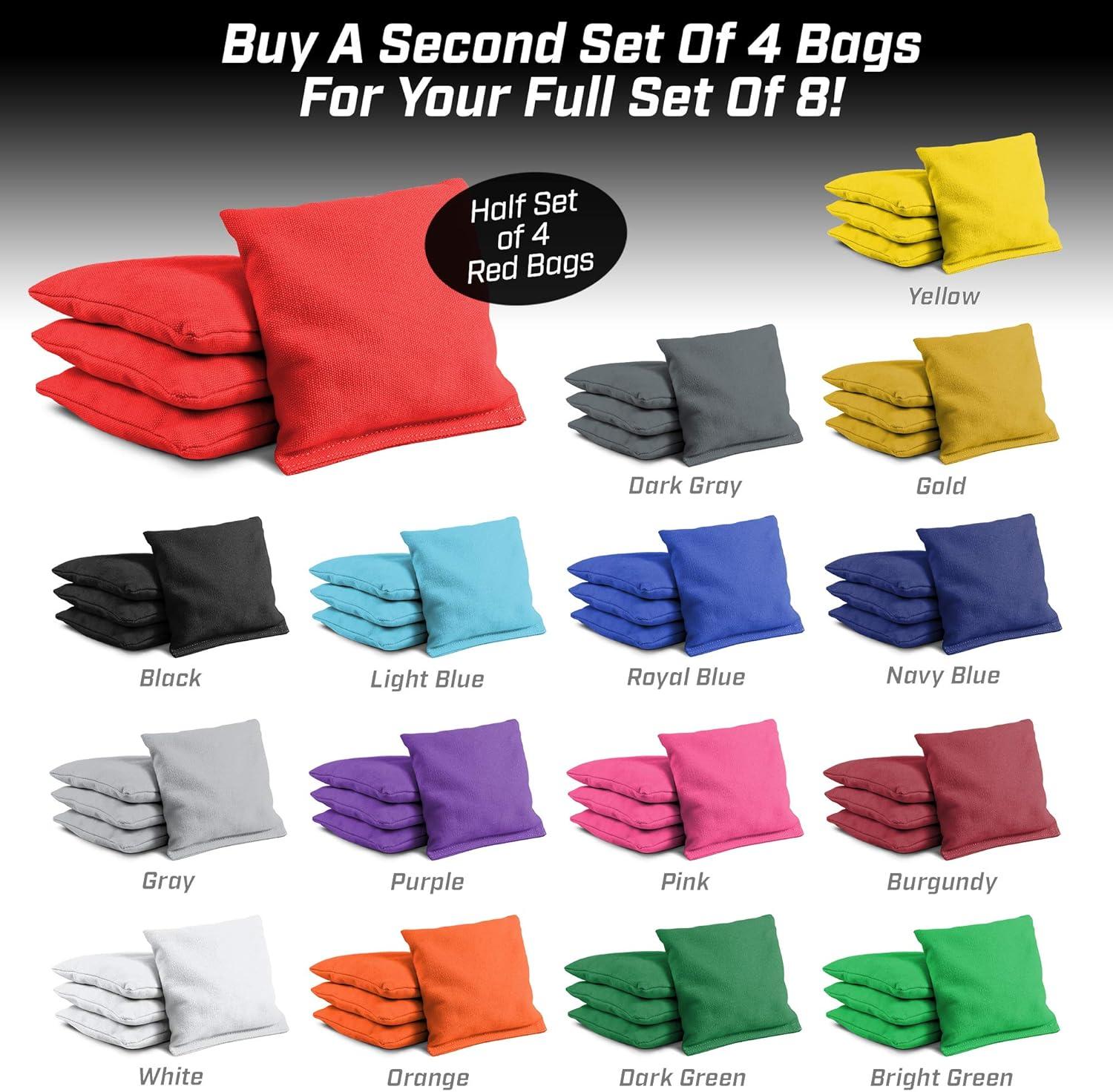 imageGoSports Cornhole Bean Bags Set of 416 Colors Available Regulation All Weather Mix and MatchRed