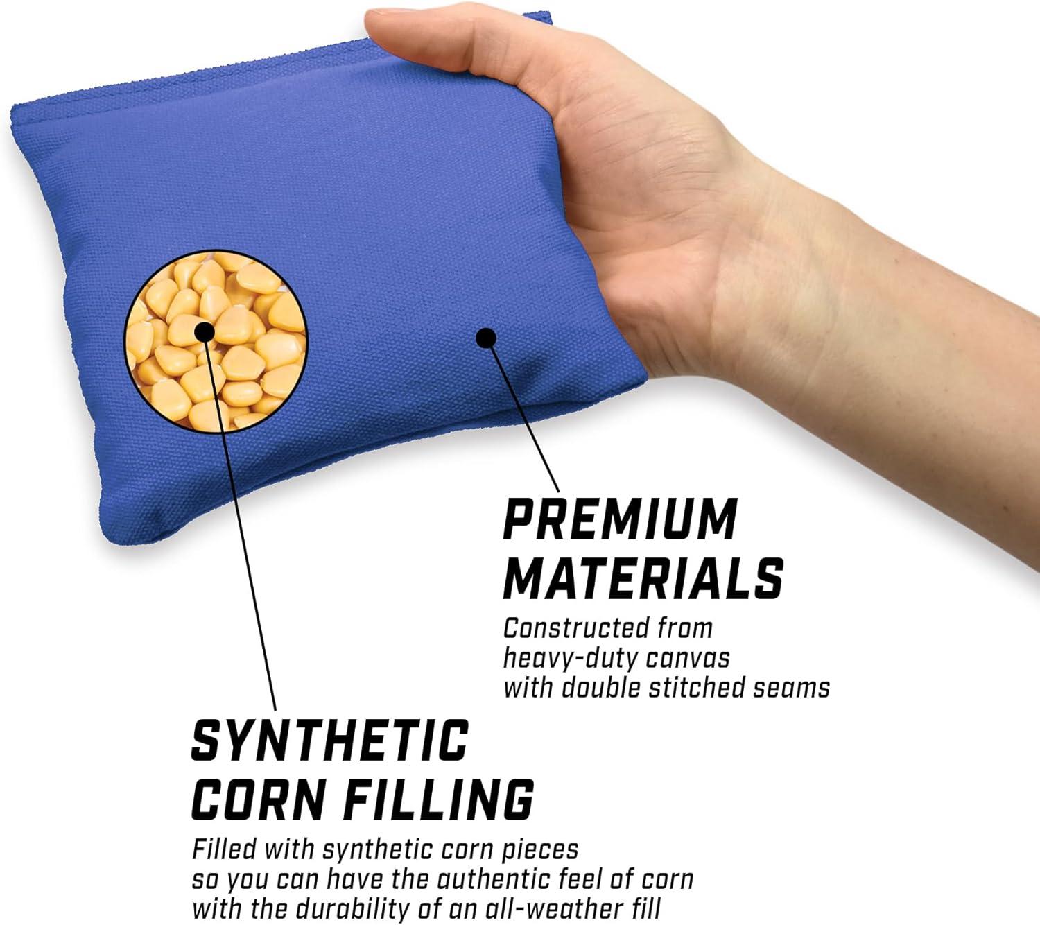 imageGoSports Cornhole Bean Bags Set of 416 Colors Available Regulation All Weather Mix and MatchRoyal Blue