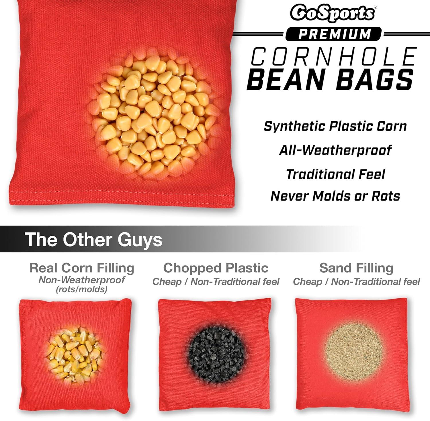 imageGoSports Cornhole Bean Bags Set of 416 Colors Available  Regulation All Weather Mix and MatchWhite