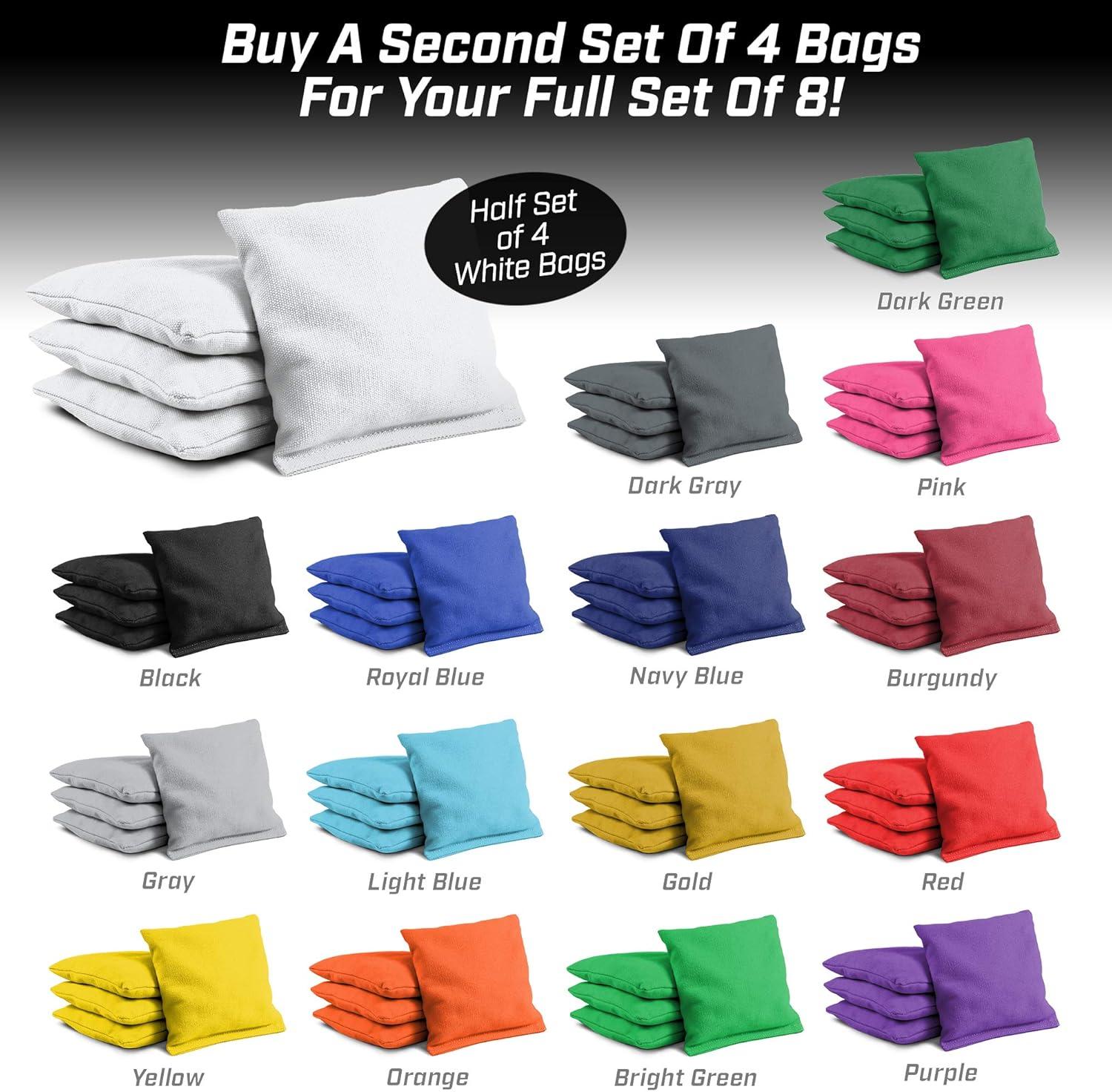 imageGoSports Cornhole Bean Bags Set of 416 Colors Available  Regulation All Weather Mix and MatchWhite