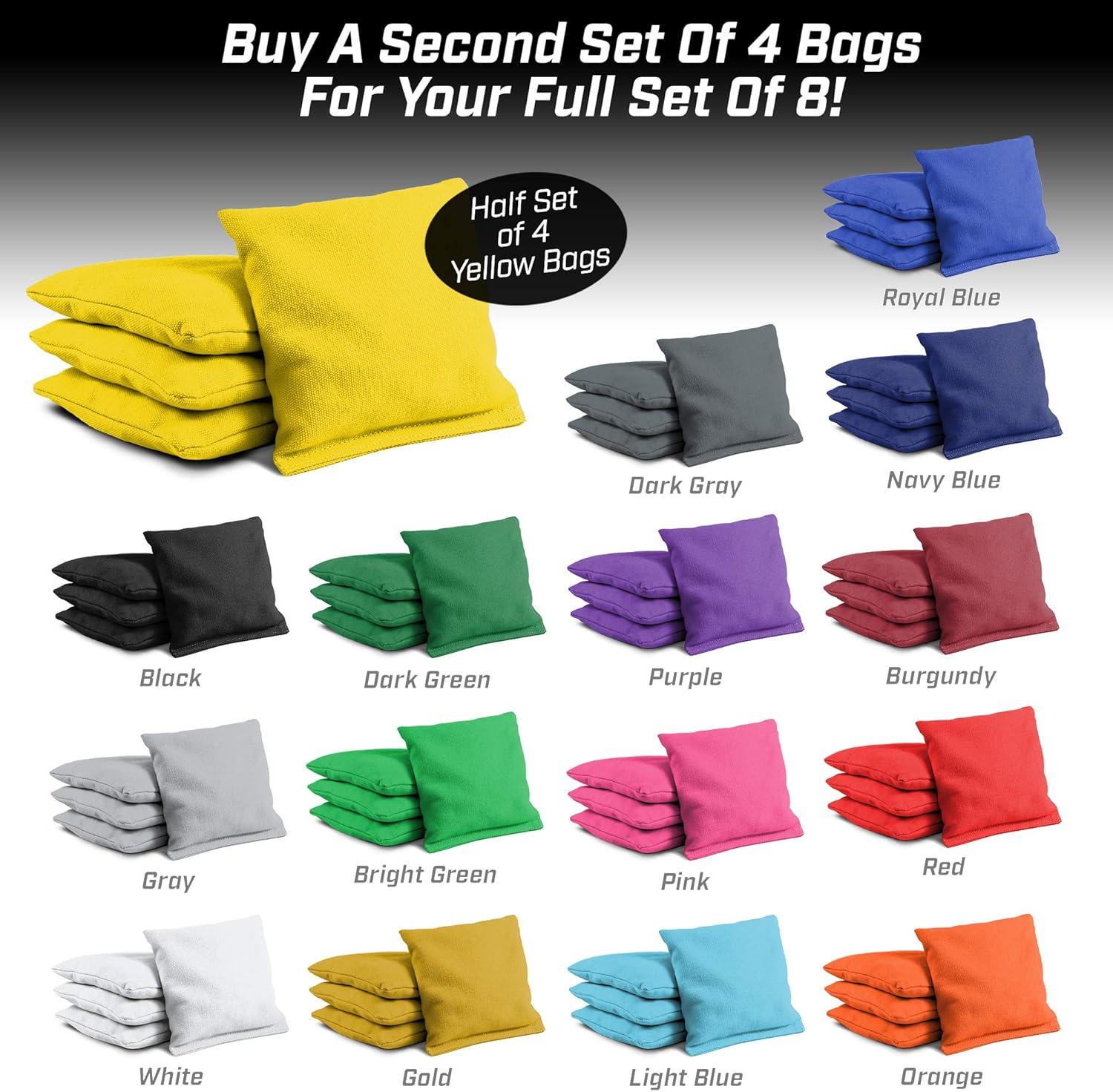 imageGoSports Cornhole Bean Bags Set of 416 Colors Available Regulation All Weather Mix and MatchYellow