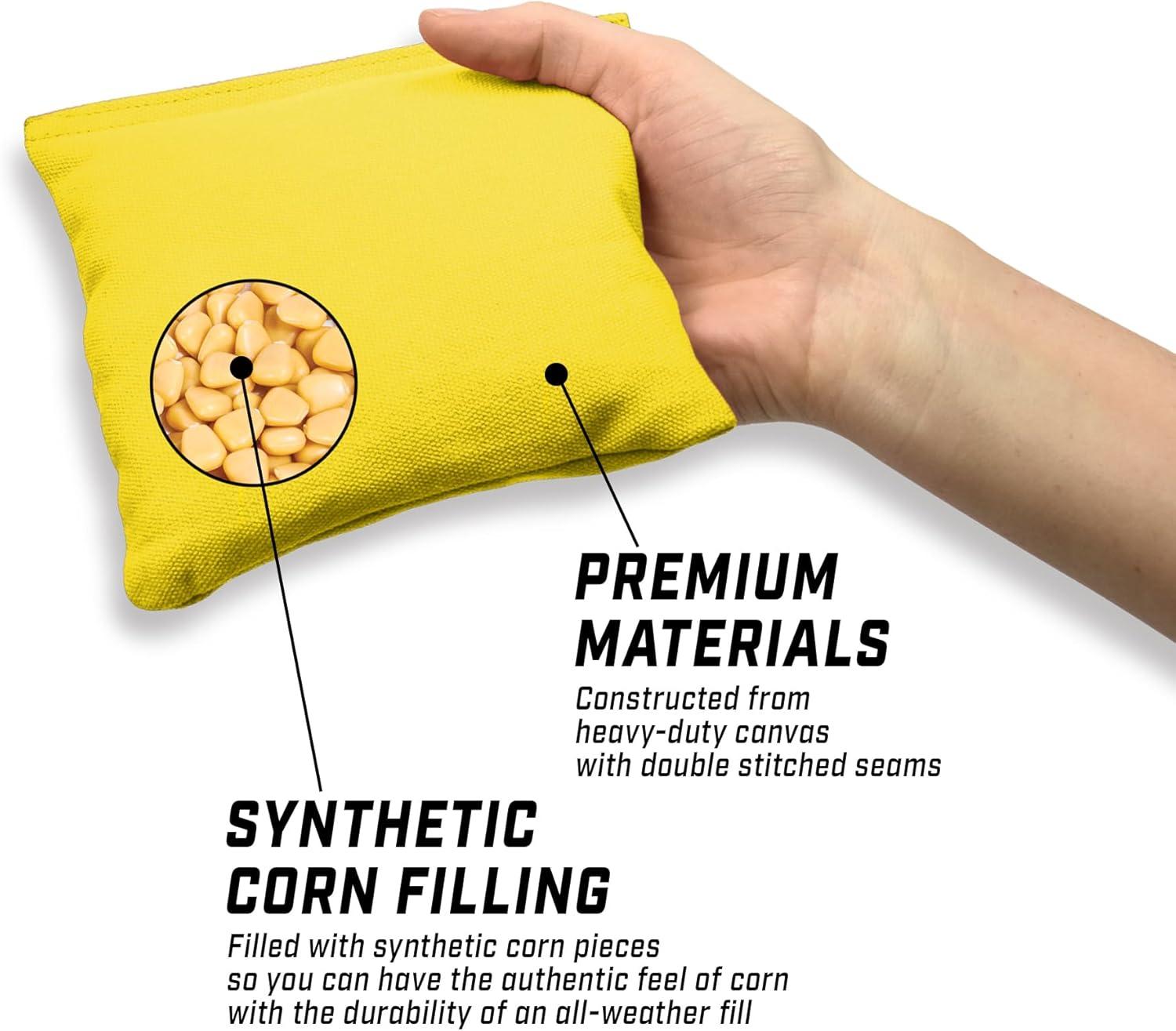 imageGoSports Cornhole Bean Bags Set of 416 Colors Available Regulation All Weather Mix and MatchYellow