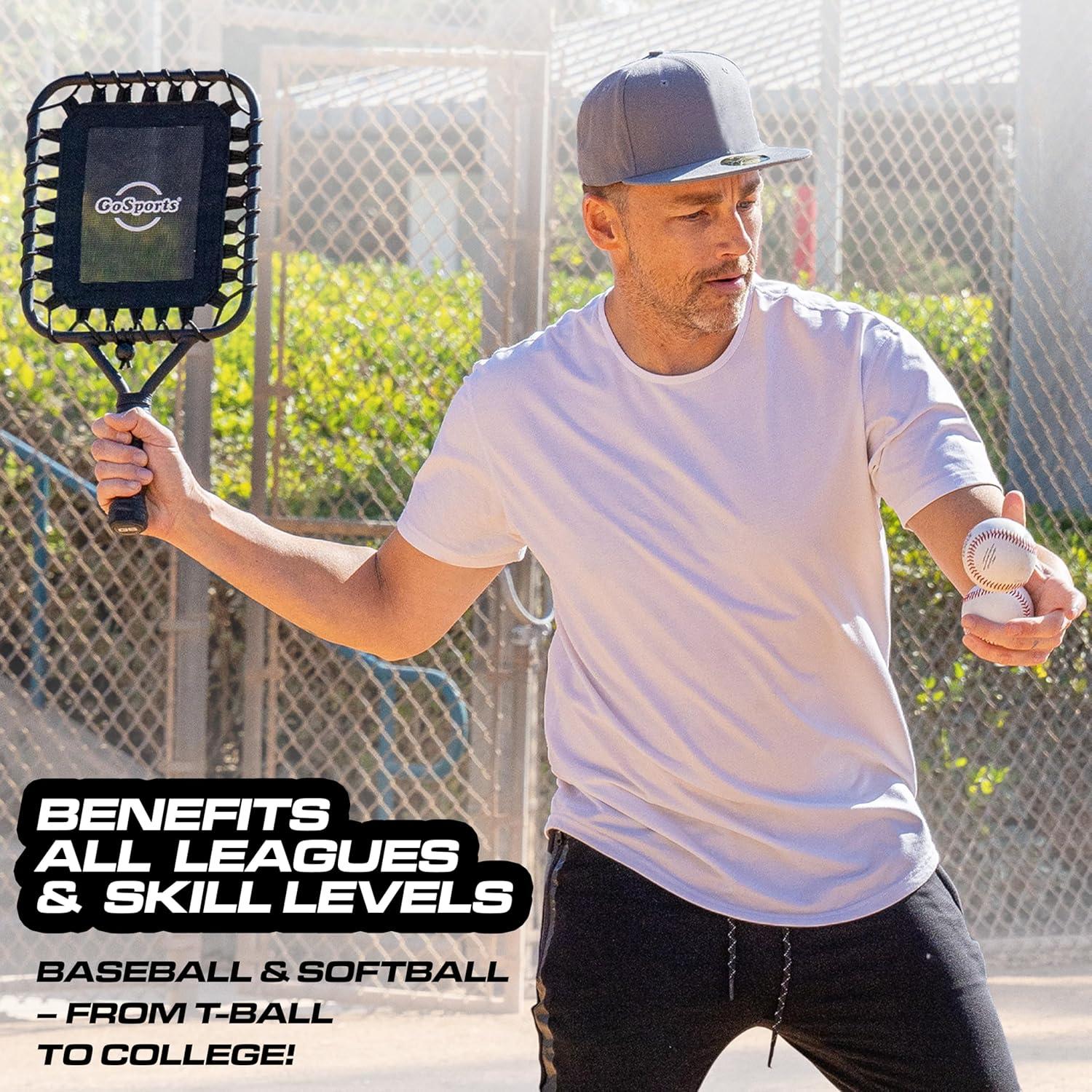 imageGoSports Fungo Baseball Racket for Fly Balls Grounders and Line Drives Baseball and Softball Training Equipment for Coaches and Parents