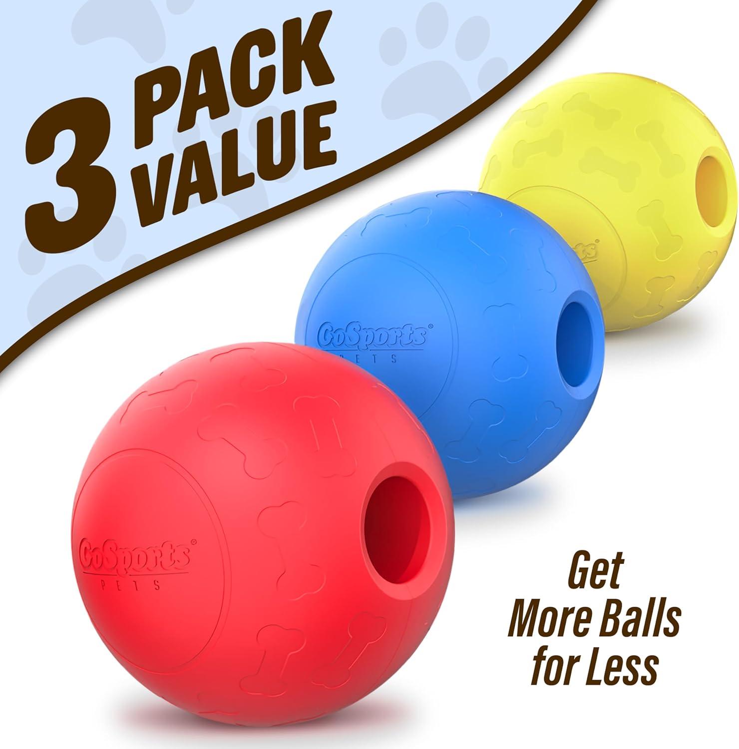 imageGoSports Pets Solid Rubber Dog Balls Heavy Duty for Aggressive Chewers 3 Pack 25 Inch