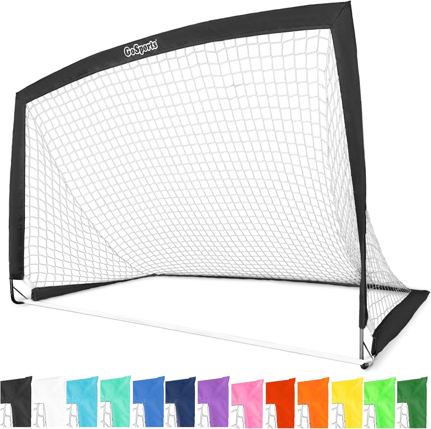 imageGoSports Portable Soccer Goals for Kids  13 Color Options  Choose 4 x 3 ft or 6 x 4 ft  Team Tone Pop Up Nets for BackyardBlack