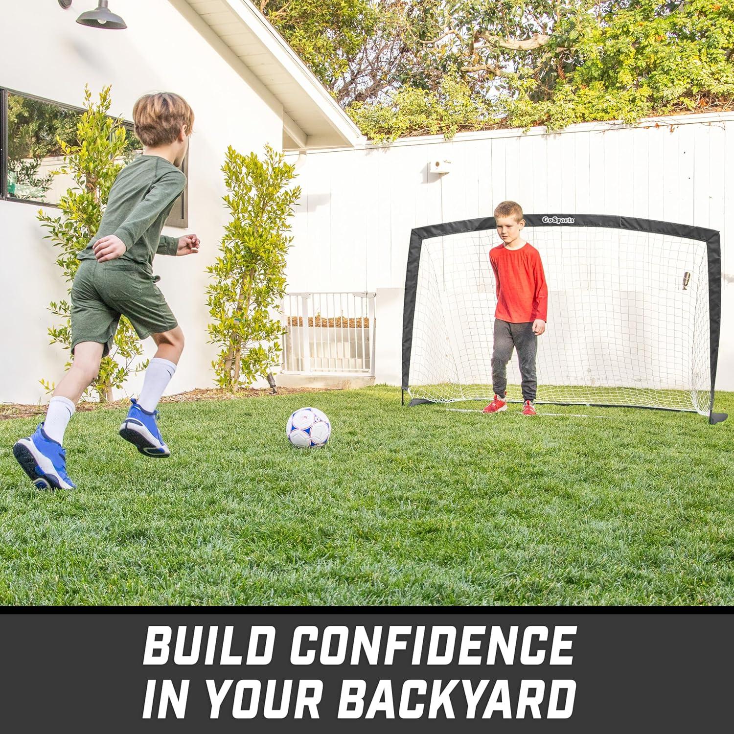 imageGoSports Portable Soccer Goals for Kids  13 Color Options  Choose 4 x 3 ft or 6 x 4 ft  Team Tone Pop Up Nets for BackyardBlack