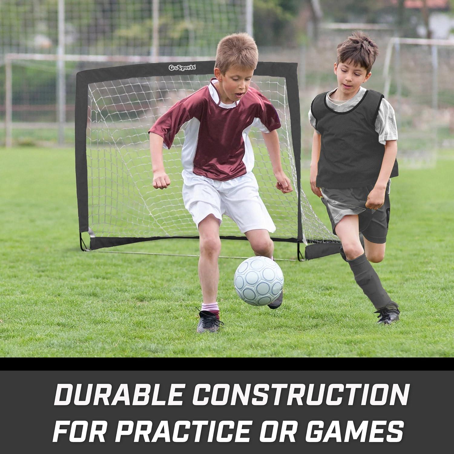 imageGoSports Portable Soccer Goals for Kids  13 Color Options  Choose 4 x 3 ft or 6 x 4 ft  Team Tone Pop Up Nets for BackyardBlack