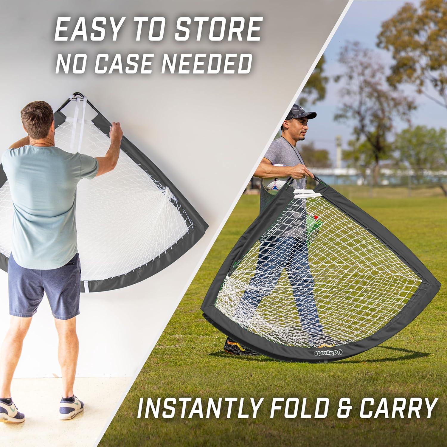 imageGoSports Portable Soccer Goals for Kids  13 Color Options  Choose 4 x 3 ft or 6 x 4 ft  Team Tone Pop Up Nets for BackyardBlack