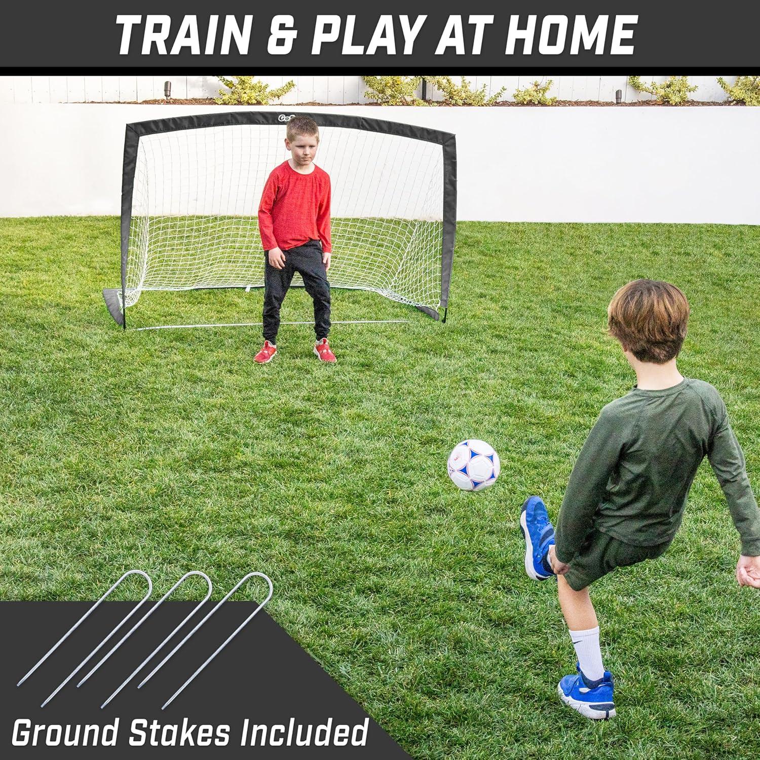 imageGoSports Portable Soccer Goals for Kids  13 Color Options  Choose 4 x 3 ft or 6 x 4 ft  Team Tone Pop Up Nets for BackyardBlack