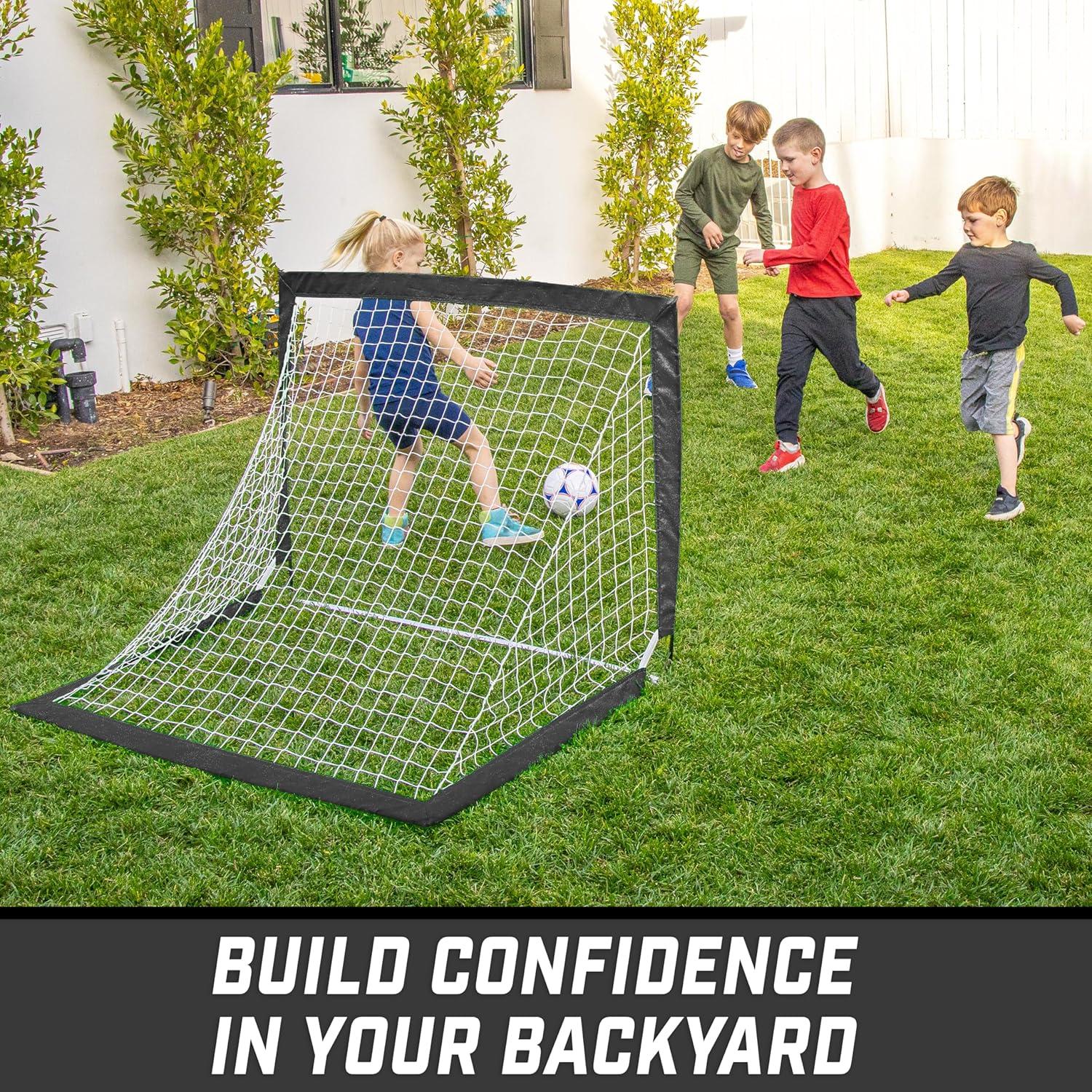 imageGoSports Portable Soccer Goals for Kids  13 Color Options  Choose 4 x 3 ft or 6 x 4 ft  Team Tone Pop Up Nets for BackyardBlack