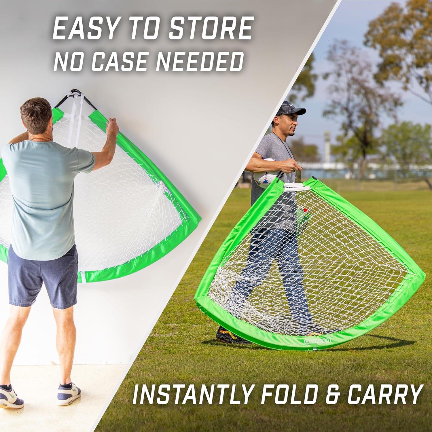 imageGoSports Portable Soccer Goals for Kids  13 Color Options  Choose 4 x 3 ft or 6 x 4 ft  Team Tone Pop Up Nets for BackyardBright Green