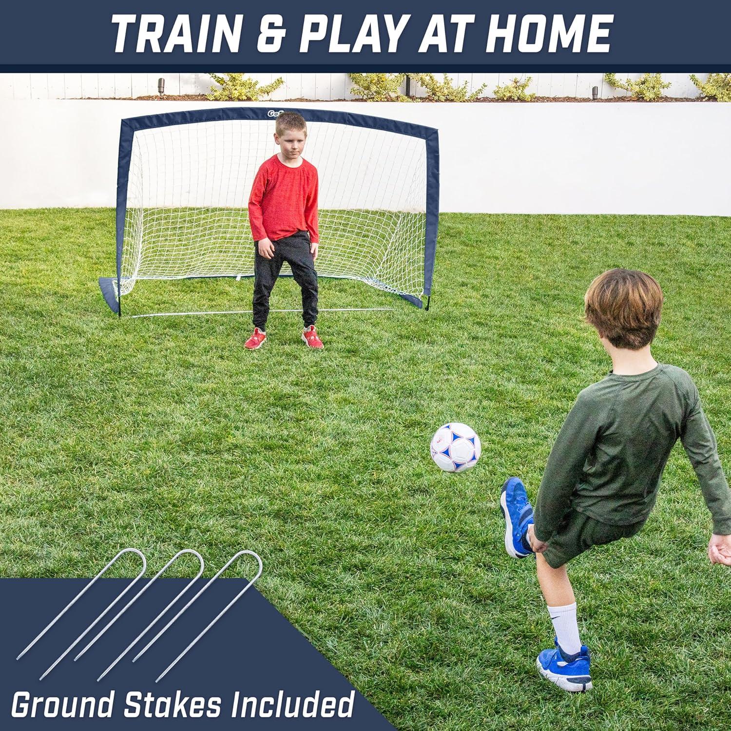 imageGoSports Portable Soccer Goals for Kids  13 Color Options  Choose 4 x 3 ft or 6 x 4 ft  Team Tone Pop Up Nets for BackyardNavy