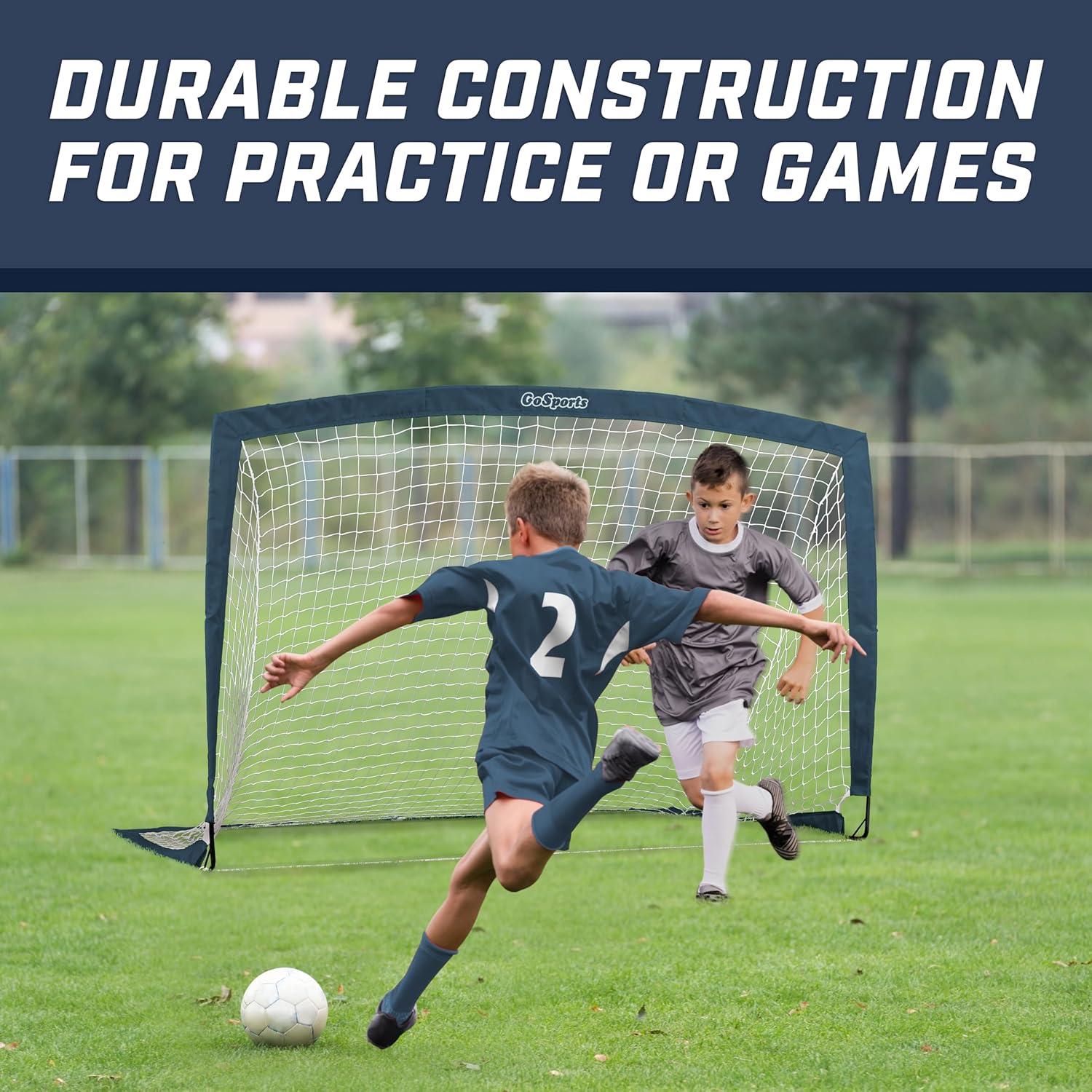 imageGoSports Portable Soccer Goals for Kids  13 Color Options  Choose 4 x 3 ft or 6 x 4 ft  Team Tone Pop Up Nets for BackyardNavy