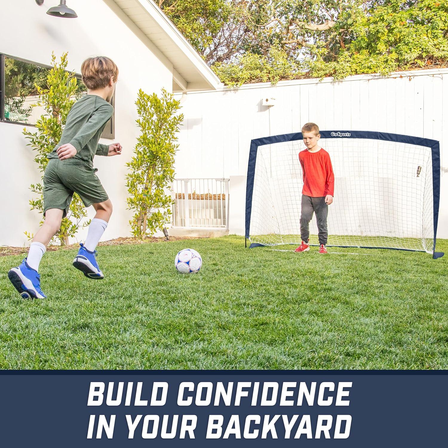 imageGoSports Portable Soccer Goals for Kids  13 Color Options  Choose 4 x 3 ft or 6 x 4 ft  Team Tone Pop Up Nets for BackyardNavy