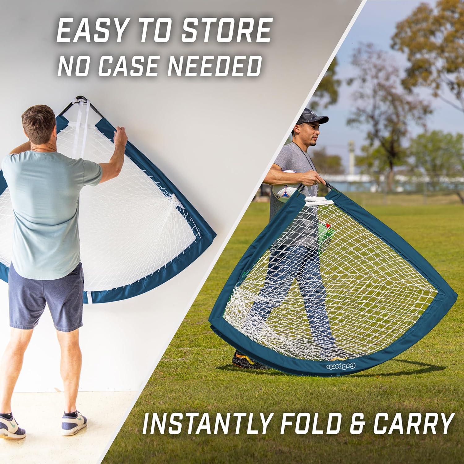 imageGoSports Portable Soccer Goals for Kids  13 Color Options  Choose 4 x 3 ft or 6 x 4 ft  Team Tone Pop Up Nets for BackyardNavy