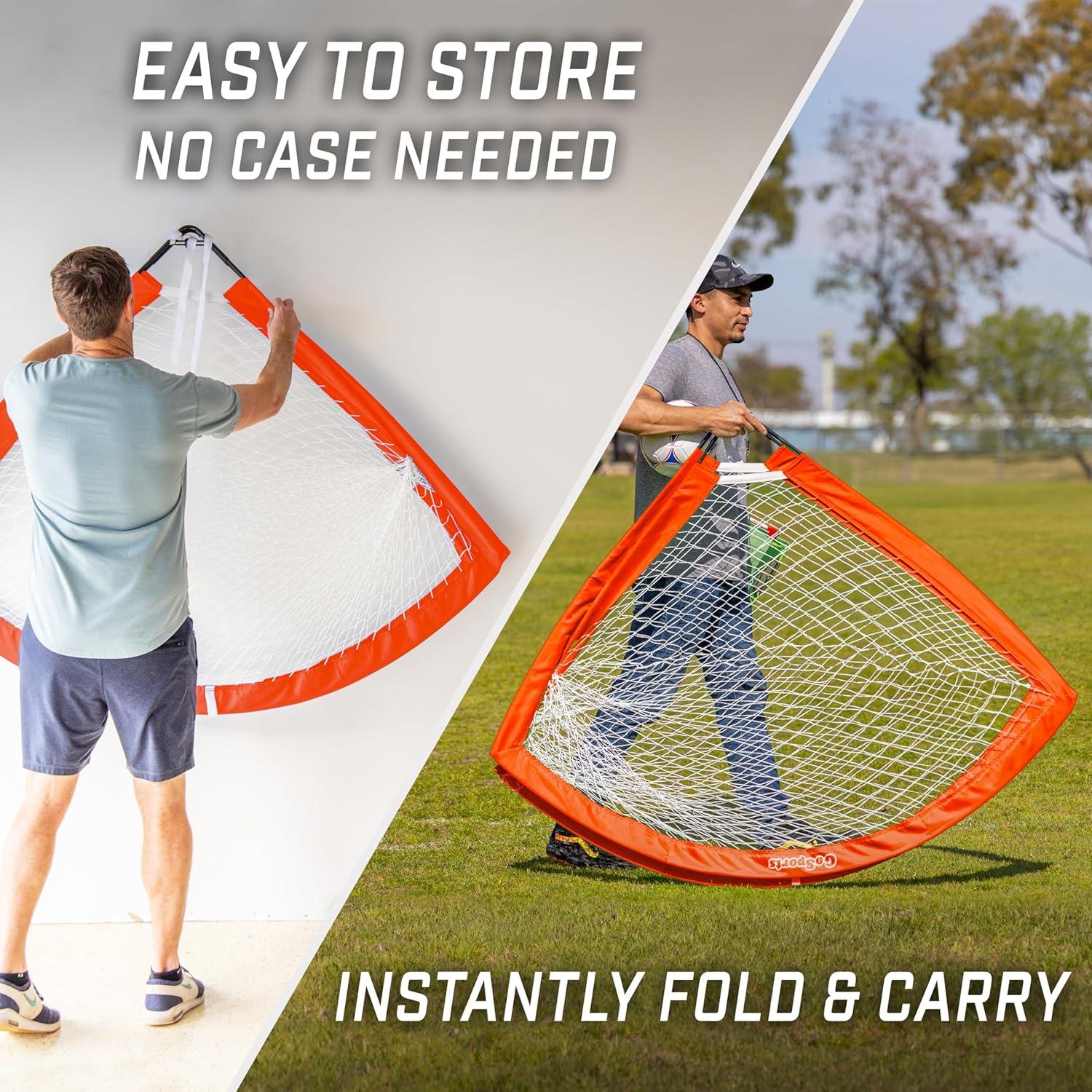 imageGoSports Portable Soccer Goals for Kids  13 Color Options  Choose 4 x 3 ft or 6 x 4 ft  Team Tone Pop Up Nets for BackyardRed