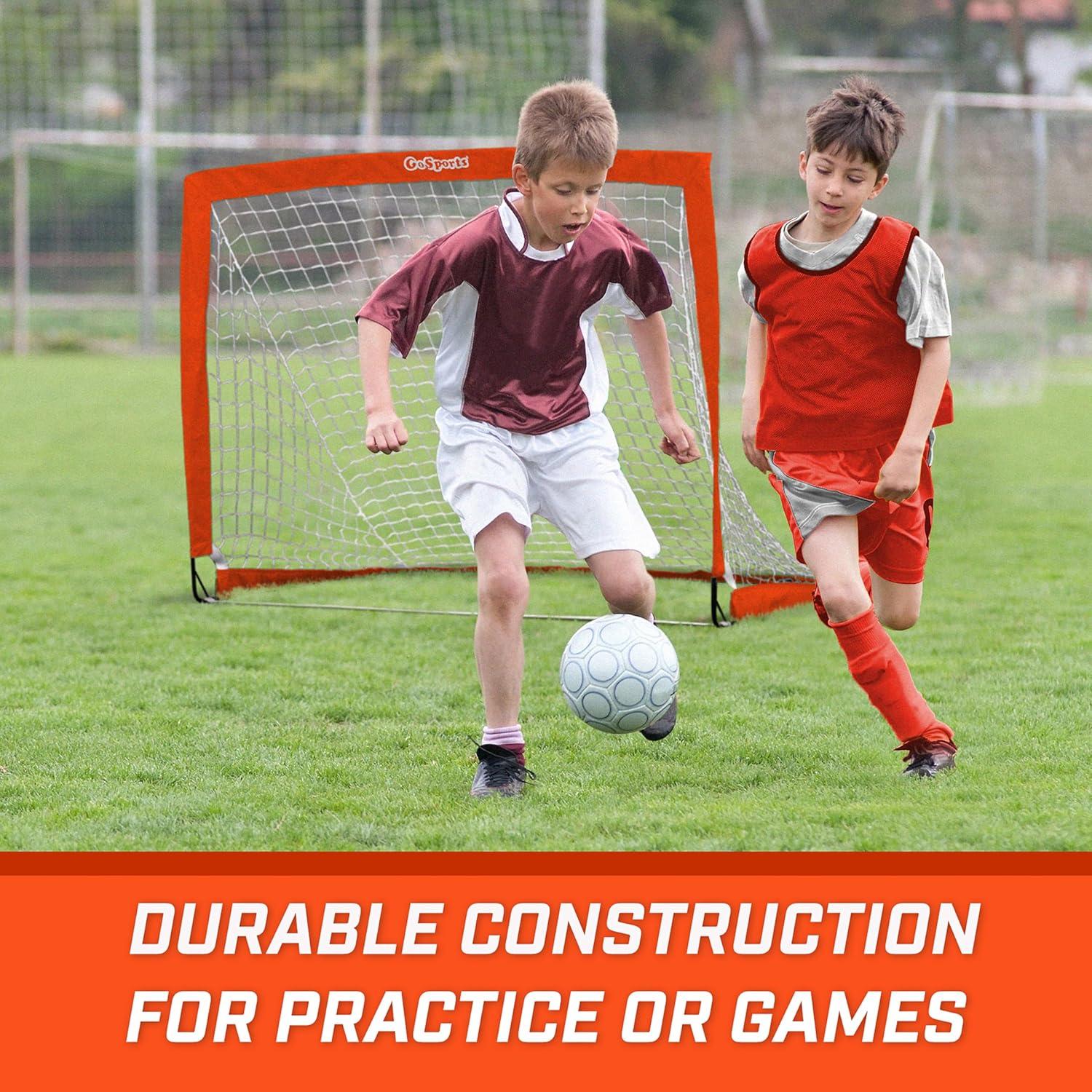 imageGoSports Portable Soccer Goals for Kids  13 Color Options  Choose 4 x 3 ft or 6 x 4 ft  Team Tone Pop Up Nets for BackyardRed