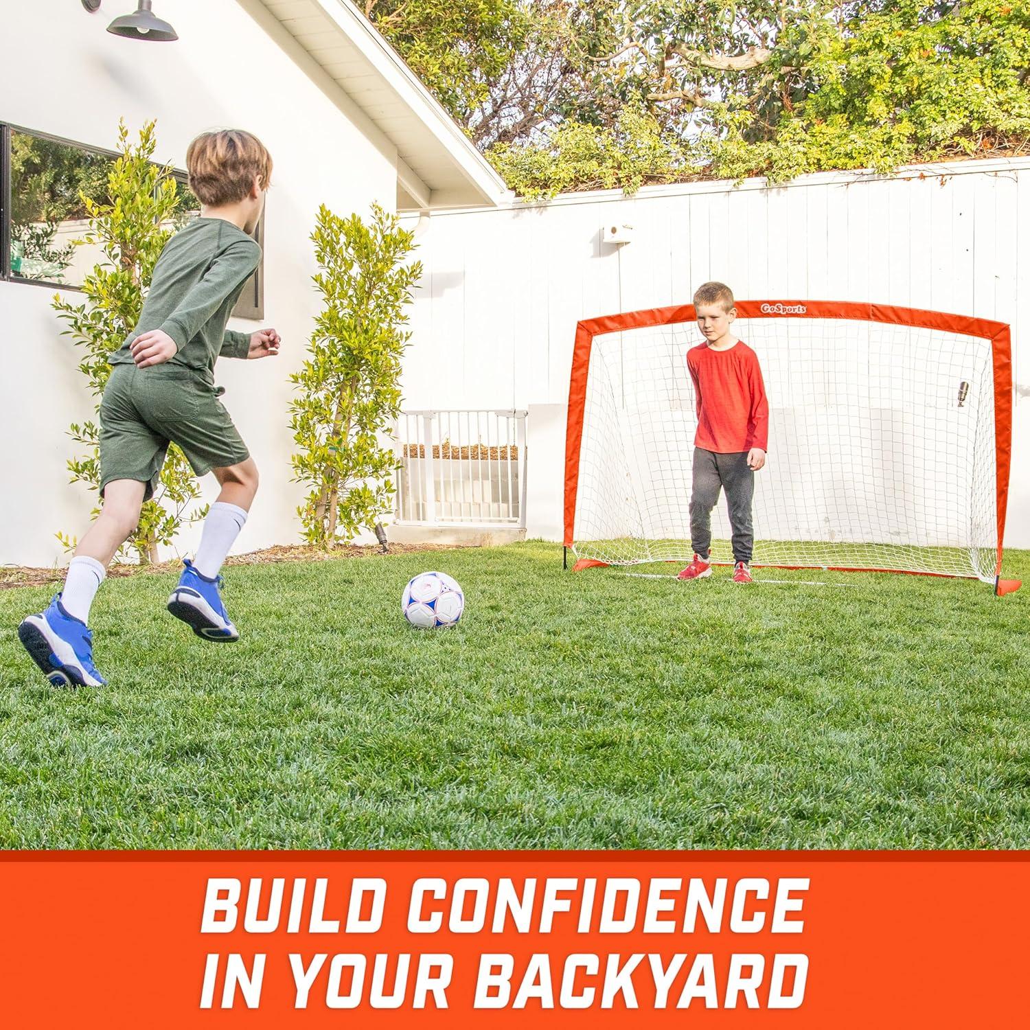 imageGoSports Portable Soccer Goals for Kids  13 Color Options  Choose 4 x 3 ft or 6 x 4 ft  Team Tone Pop Up Nets for BackyardRed