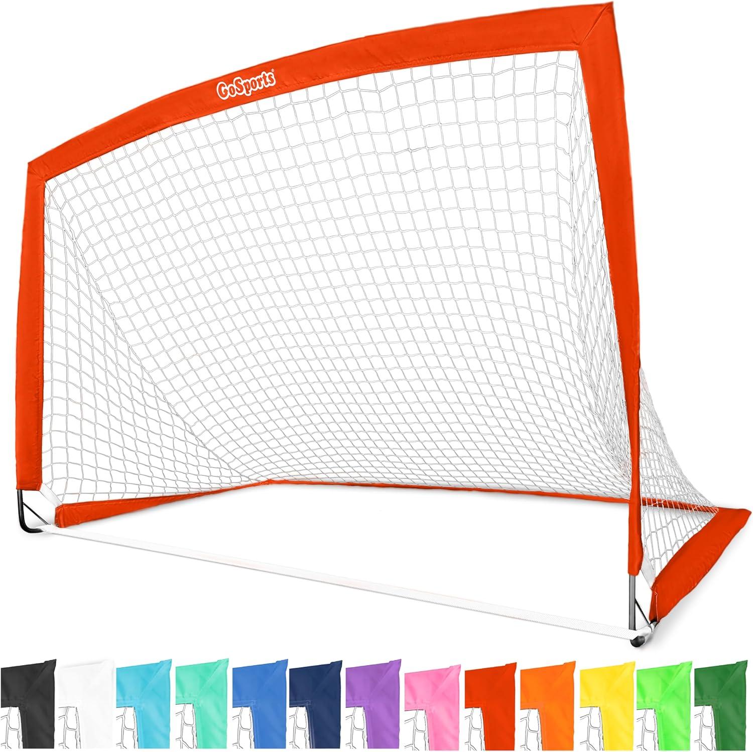 imageGoSports Portable Soccer Goals for Kids  13 Color Options  Choose 4 x 3 ft or 6 x 4 ft  Team Tone Pop Up Nets for BackyardRed