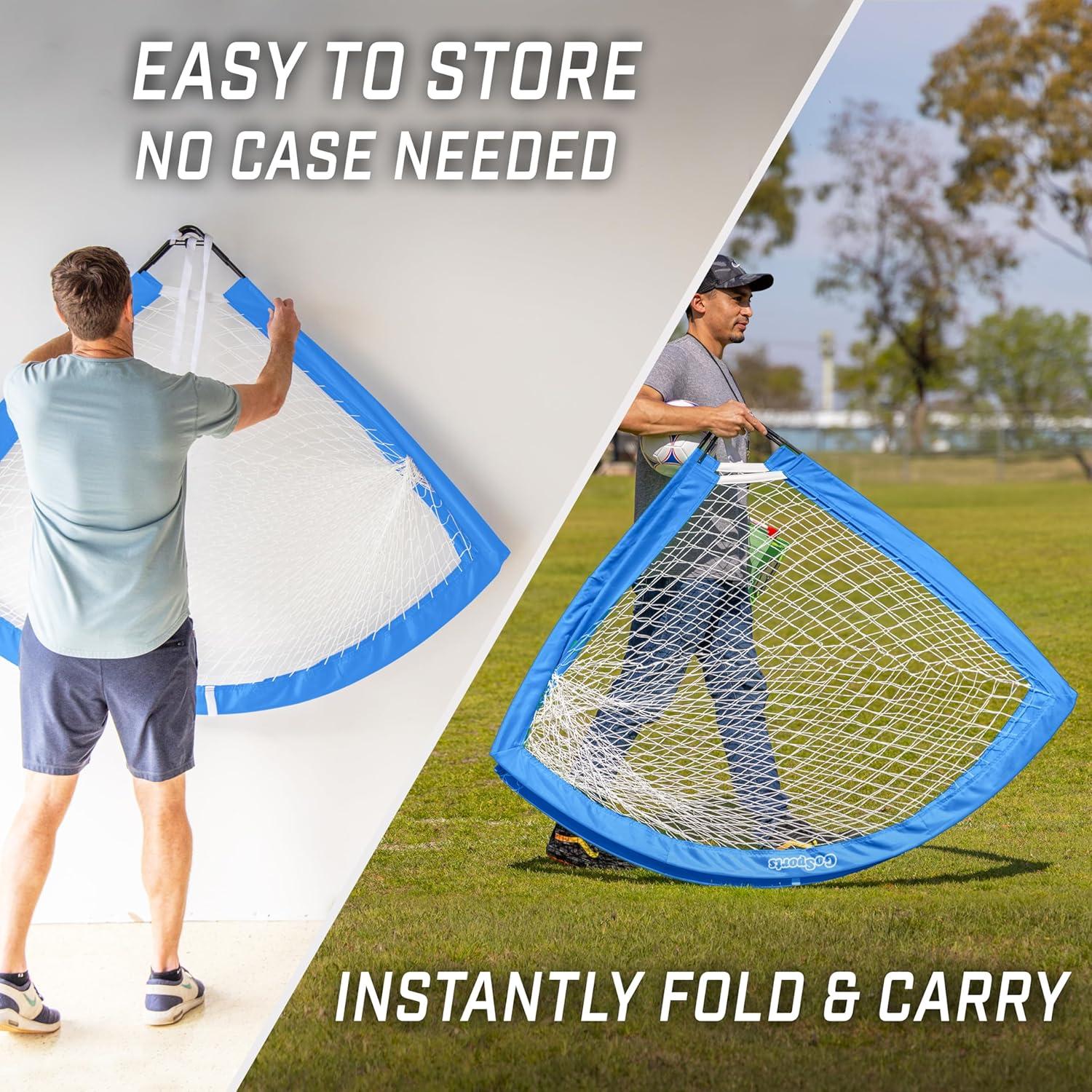 imageGoSports Portable Soccer Goals for Kids  13 Color Options  Choose 4 x 3 ft or 6 x 4 ft  Team Tone Pop Up Nets for BackyardRoyal Blue
