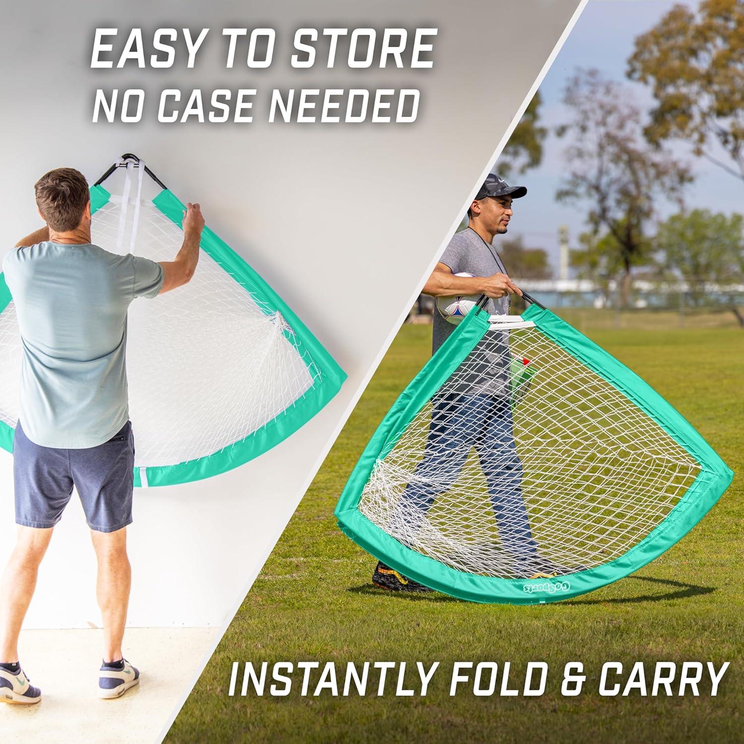imageGoSports Portable Soccer Goals for Kids  13 Color Options  Choose 4 x 3 ft or 6 x 4 ft  Team Tone Pop Up Nets for BackyardTurquoise