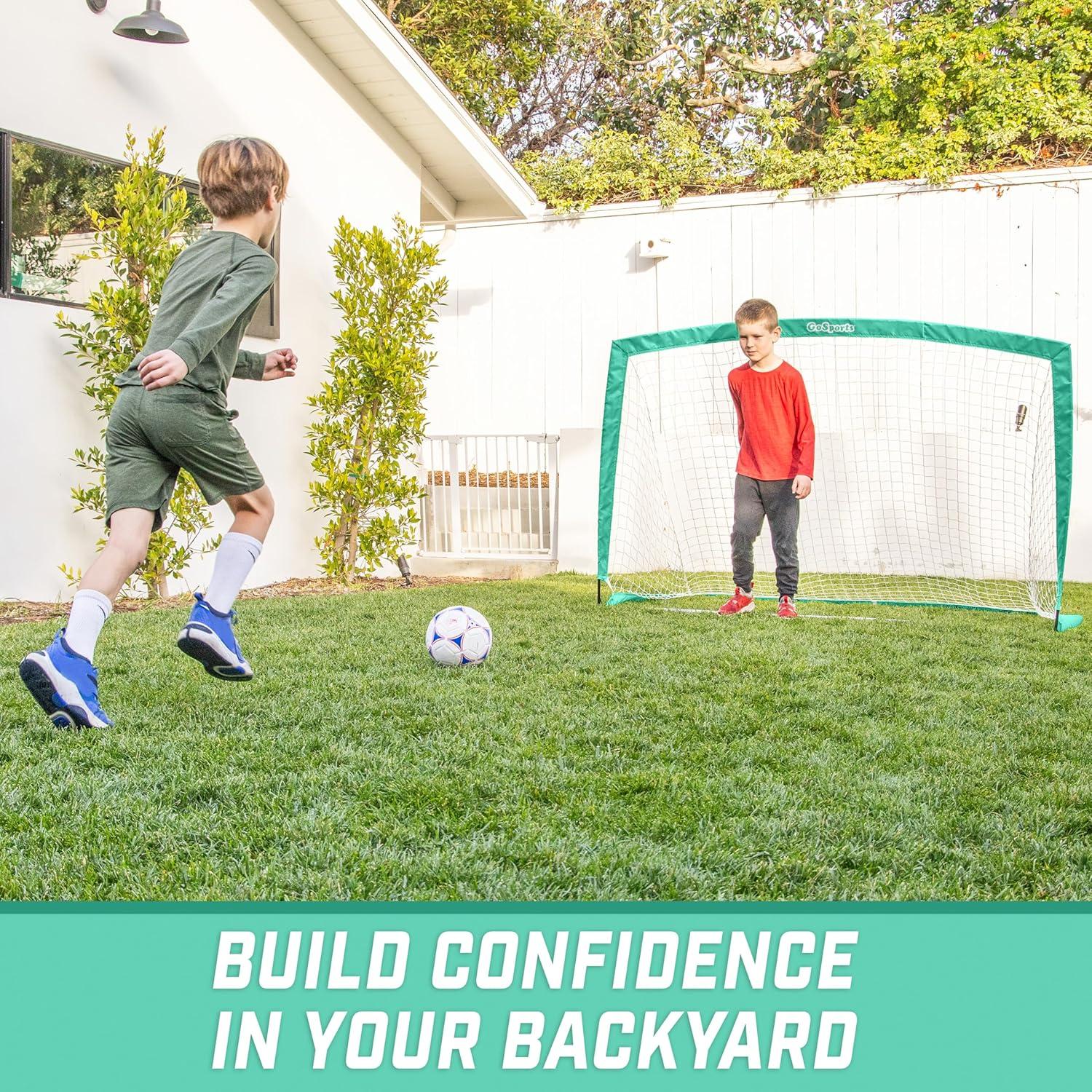imageGoSports Portable Soccer Goals for Kids  13 Color Options  Choose 4 x 3 ft or 6 x 4 ft  Team Tone Pop Up Nets for BackyardTurquoise