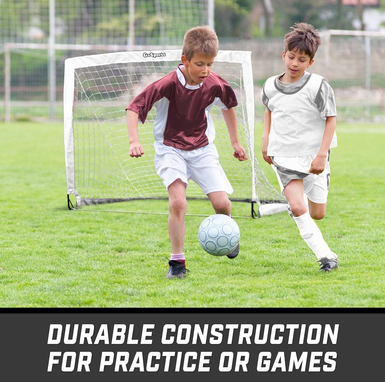 imageGoSports Portable Soccer Goals for Kids  13 Color Options  Choose 4 x 3 ft or 6 x 4 ft  Team Tone Pop Up Nets for BackyardWhite