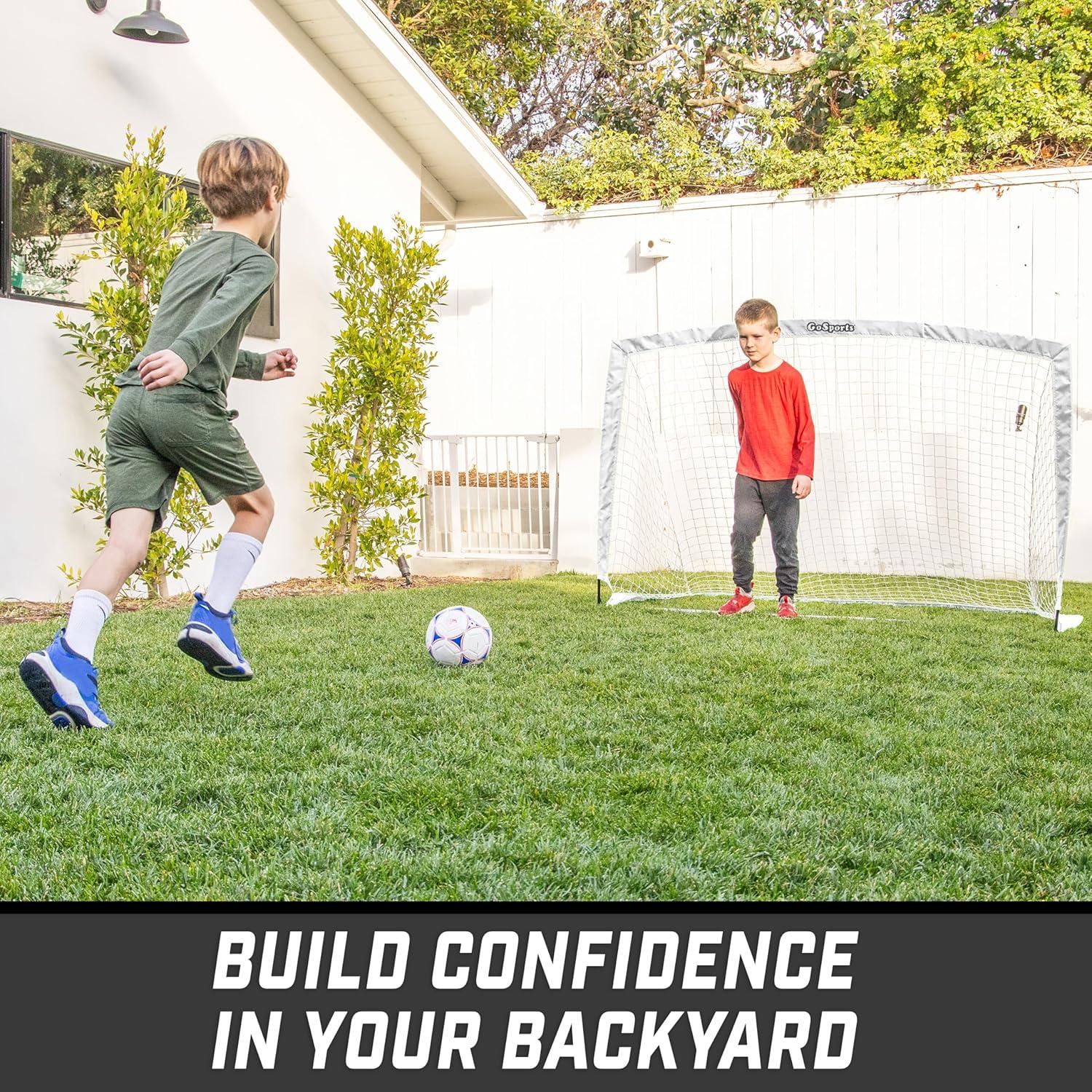 imageGoSports Portable Soccer Goals for Kids  13 Color Options  Choose 4 x 3 ft or 6 x 4 ft  Team Tone Pop Up Nets for BackyardWhite