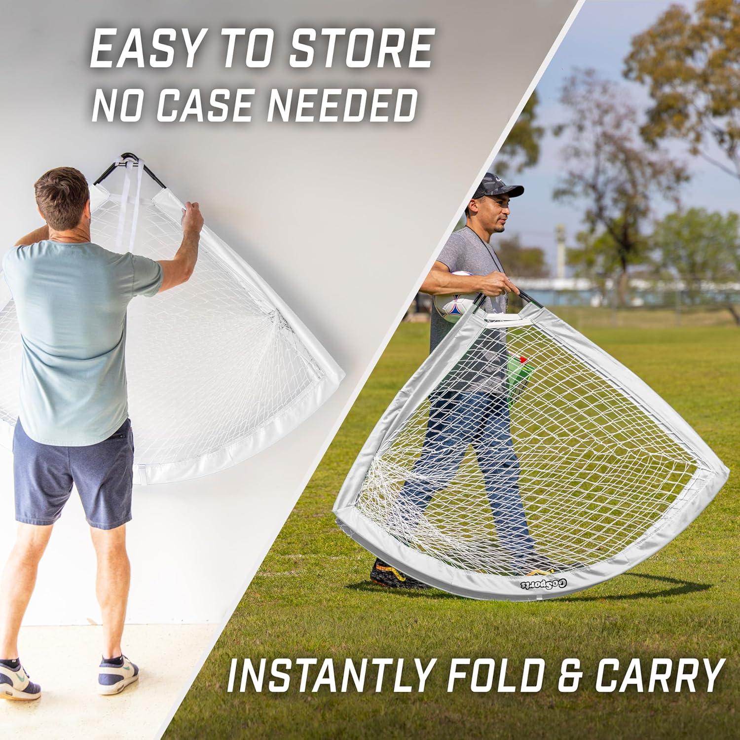 imageGoSports Portable Soccer Goals for Kids  13 Color Options  Choose 4 x 3 ft or 6 x 4 ft  Team Tone Pop Up Nets for BackyardWhite