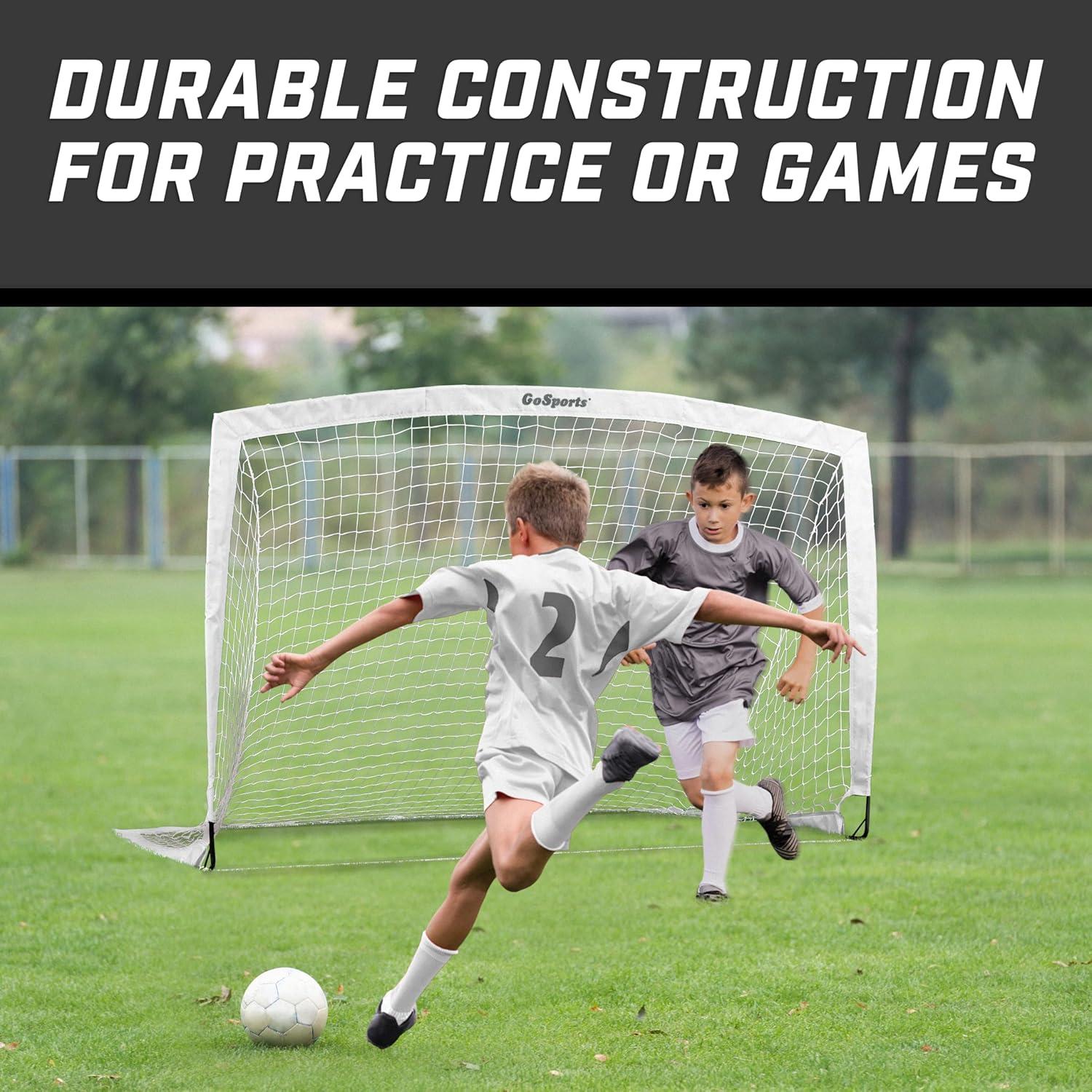 imageGoSports Portable Soccer Goals for Kids  13 Color Options  Choose 4 x 3 ft or 6 x 4 ft  Team Tone Pop Up Nets for BackyardWhite
