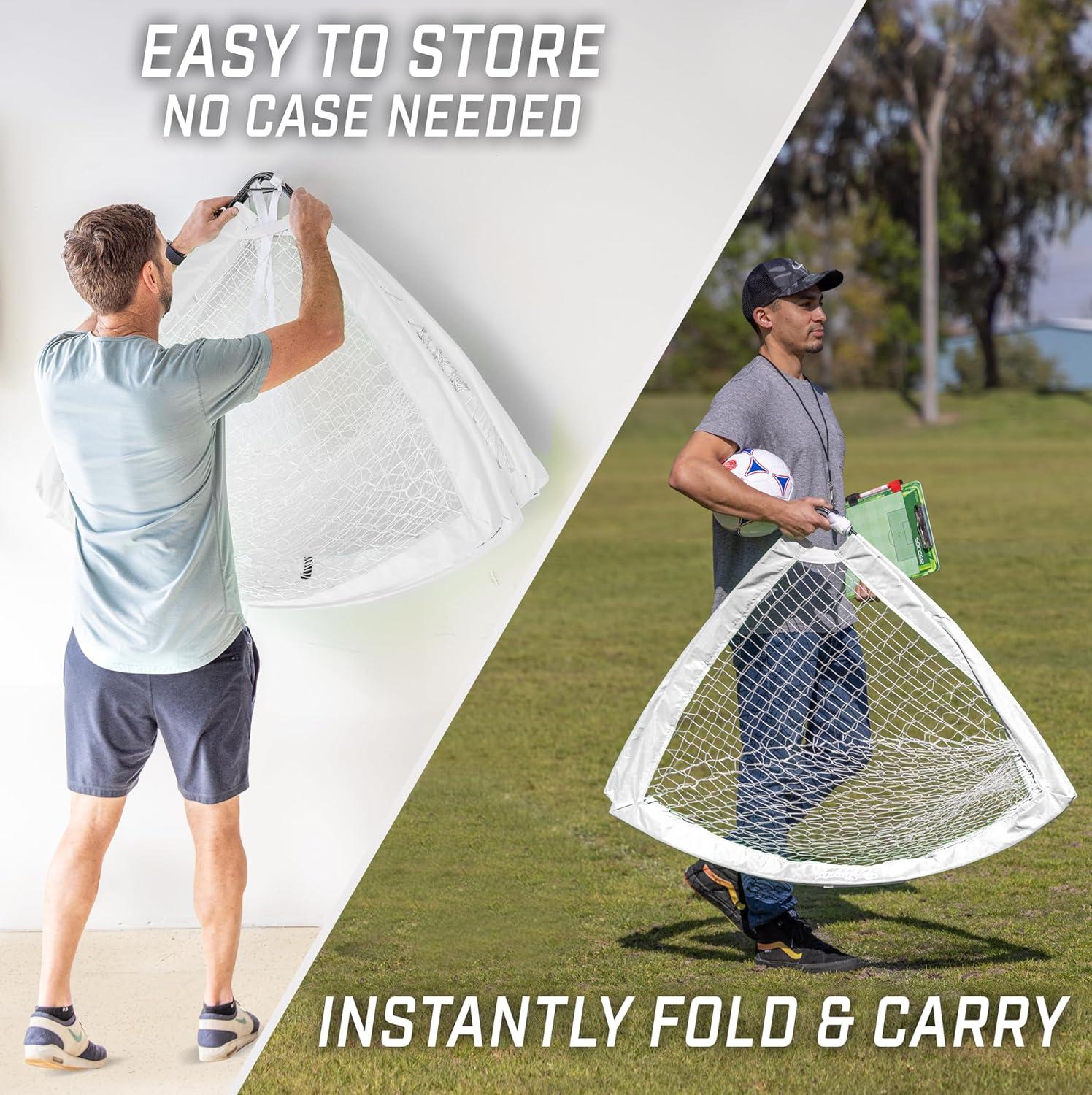 imageGoSports Portable Soccer Goals for Kids  13 Color Options  Choose 4 x 3 ft or 6 x 4 ft  Team Tone Pop Up Nets for BackyardWhite