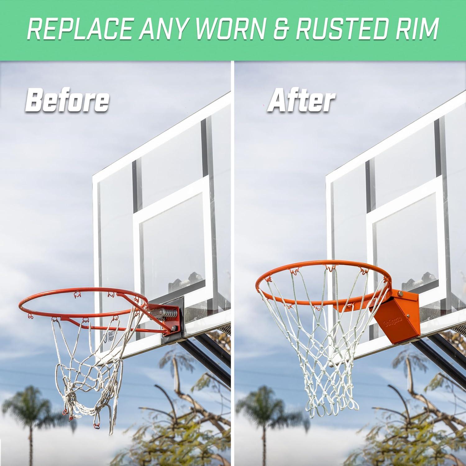 imageGoSports Regulation 18quot Steel Basketball Rim Choose from Fixed or Breakaway Use for Replacement or Garage MountBreakaway