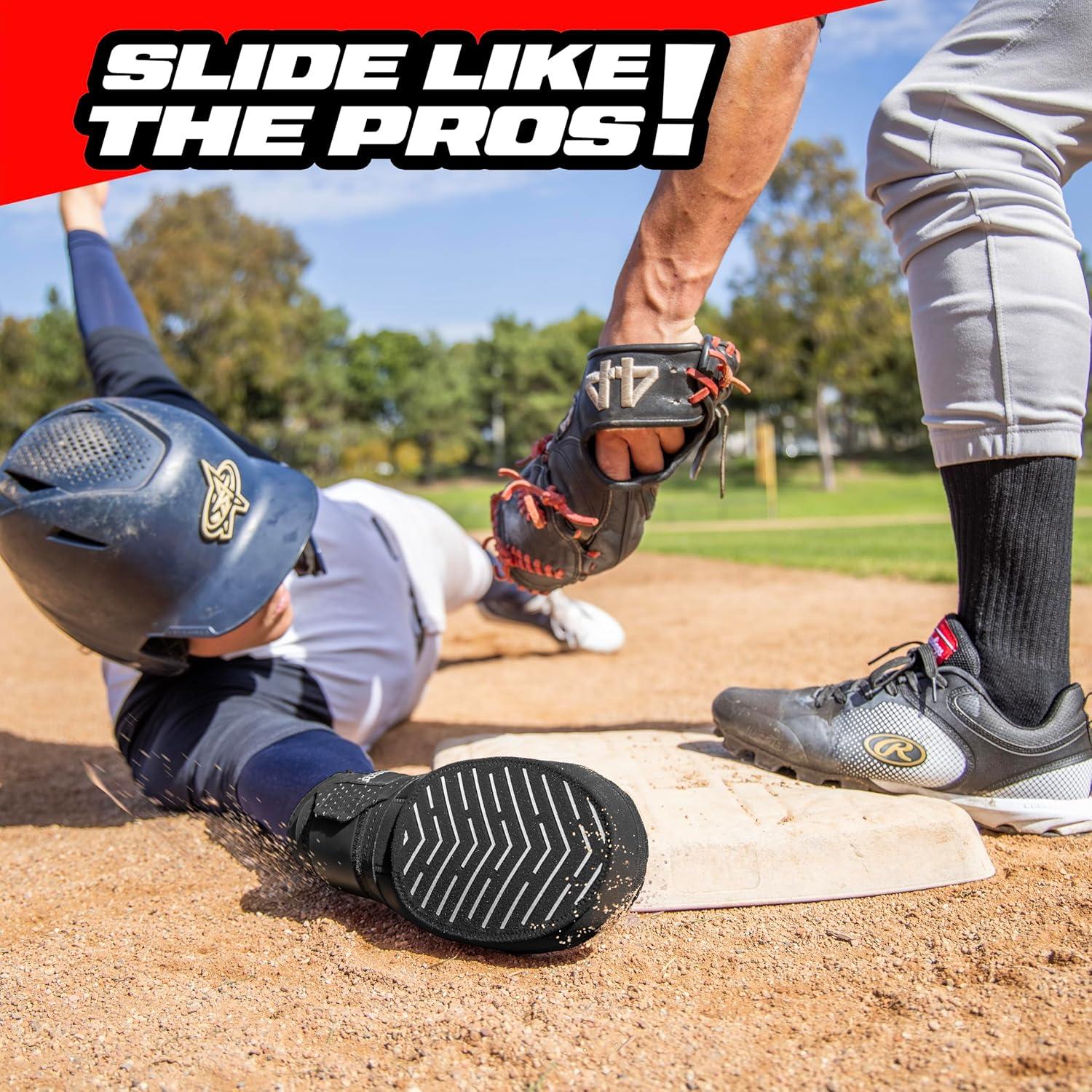 imageGoSports Sliding Mitts for Baseball ampamp Softball Youth and Adult Sizes Right ampamp Left Hand Protective Base Running GlovesAdult Black